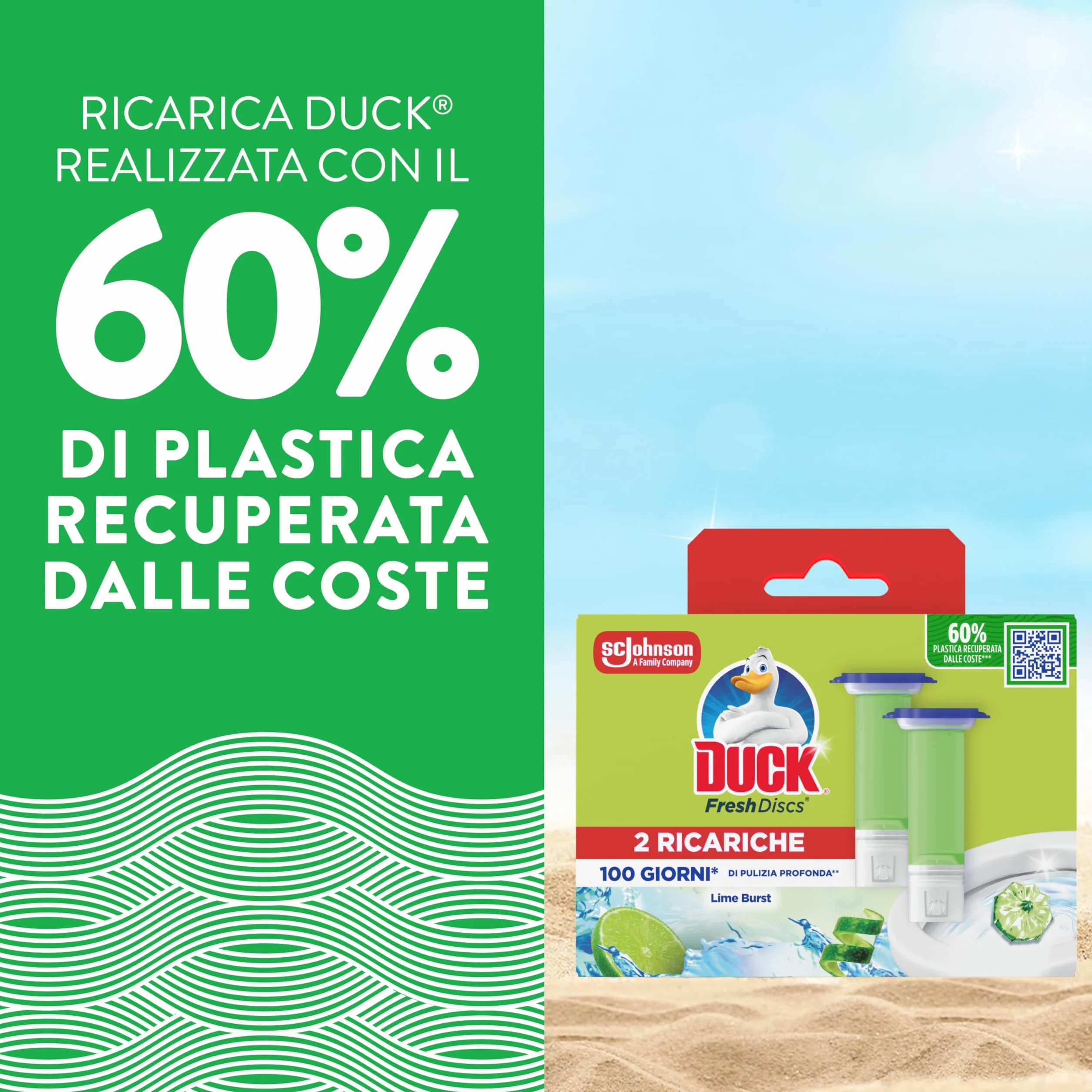 Duck Fresh Discs Dischi gel igienizzanti WC Fragranza Lime 6 Ricariche 36 Dischi