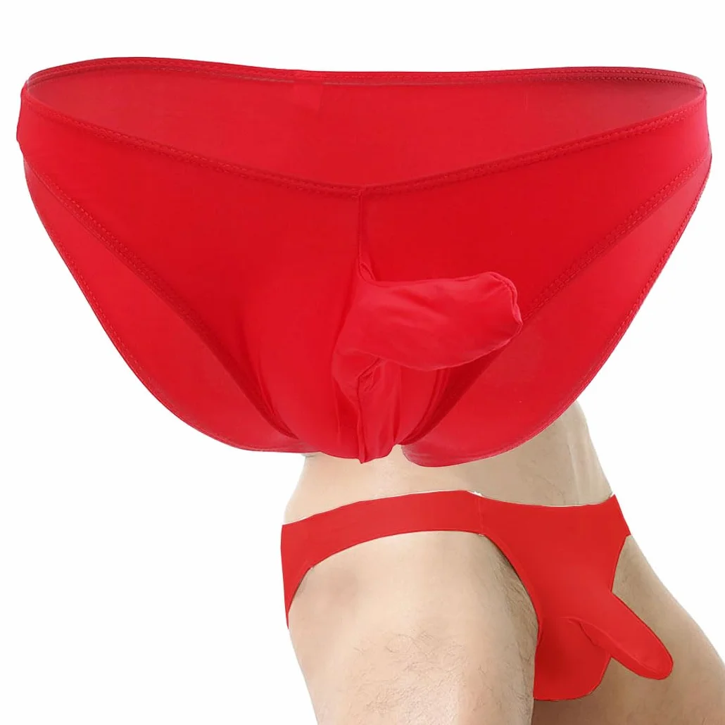 Perizoma da Uomo Sexy Slip Bikini Biancheria Intima con Naso Elefante Vita Bassa Mankini Stile Animale Rosso 1 Confezione