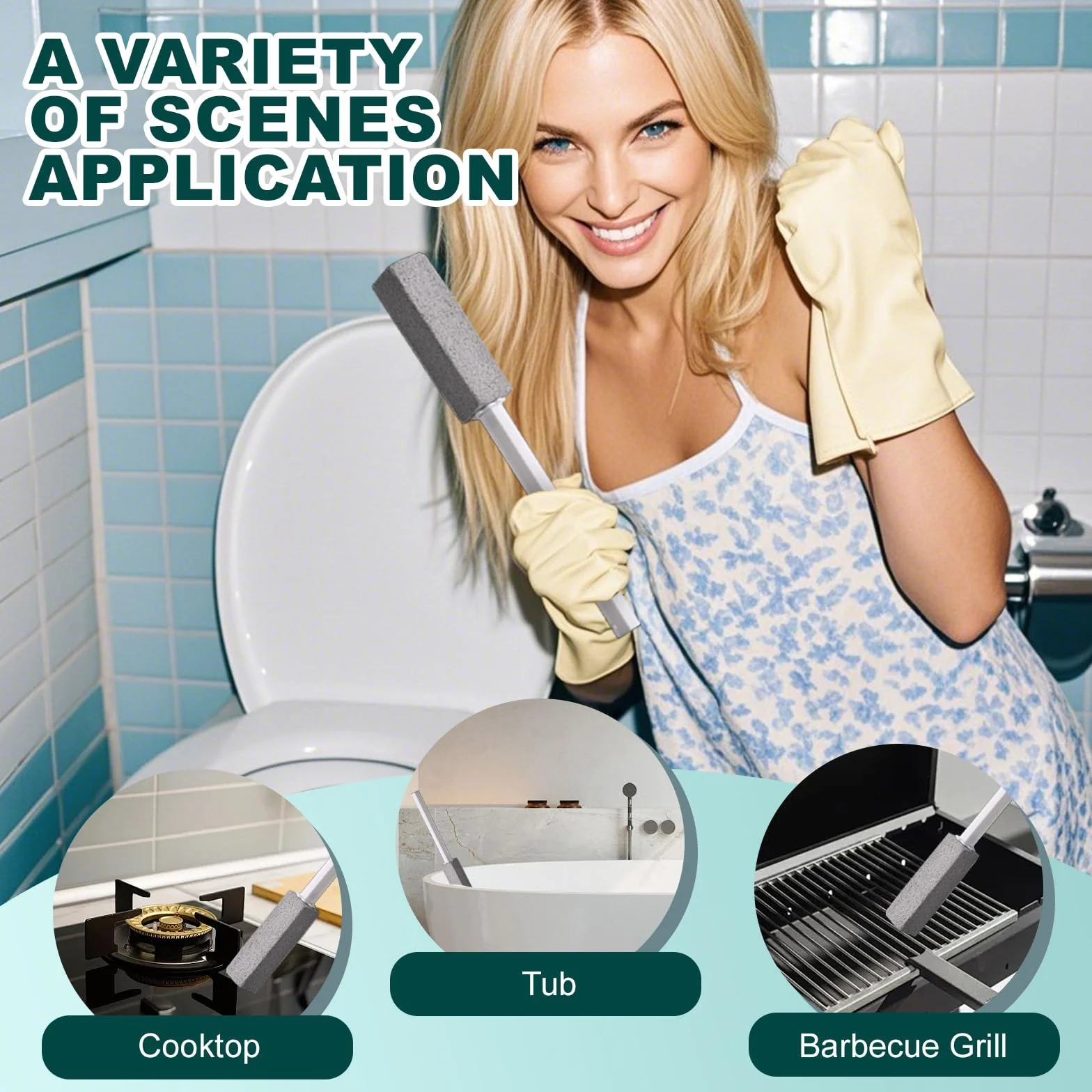 Pietra Pomice per WC con 2 Maniglie Estese - Cleaning Block per Ceramica