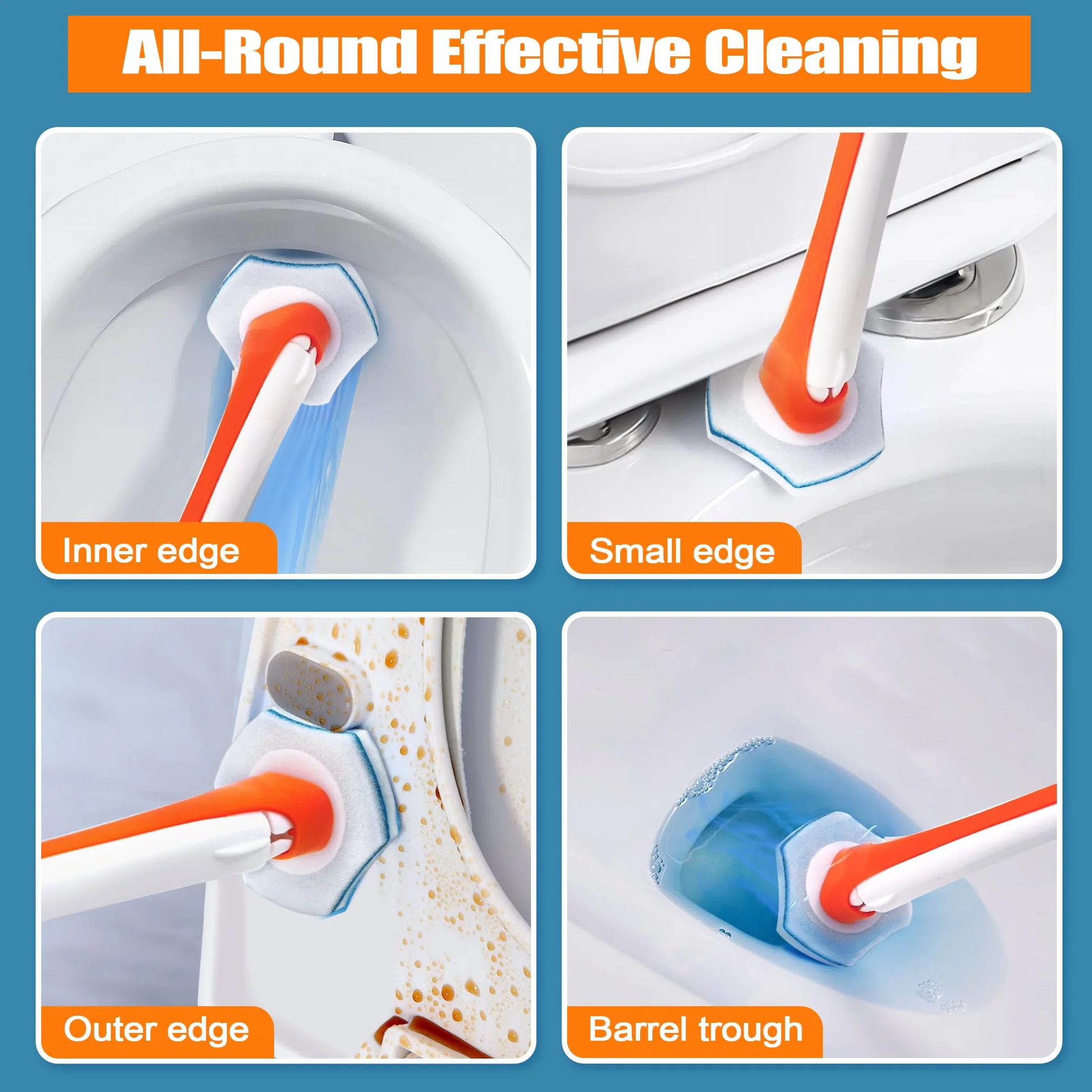 JEHONN Pulisci Water Usa e Getta Ricariche 48 Pacchi, Bagno Scrubber Wand Sostituzione Cleaner Pads per Lavello Vasca da bagno Lavabo Mop Pool (Adatto Solo per JEHONN)