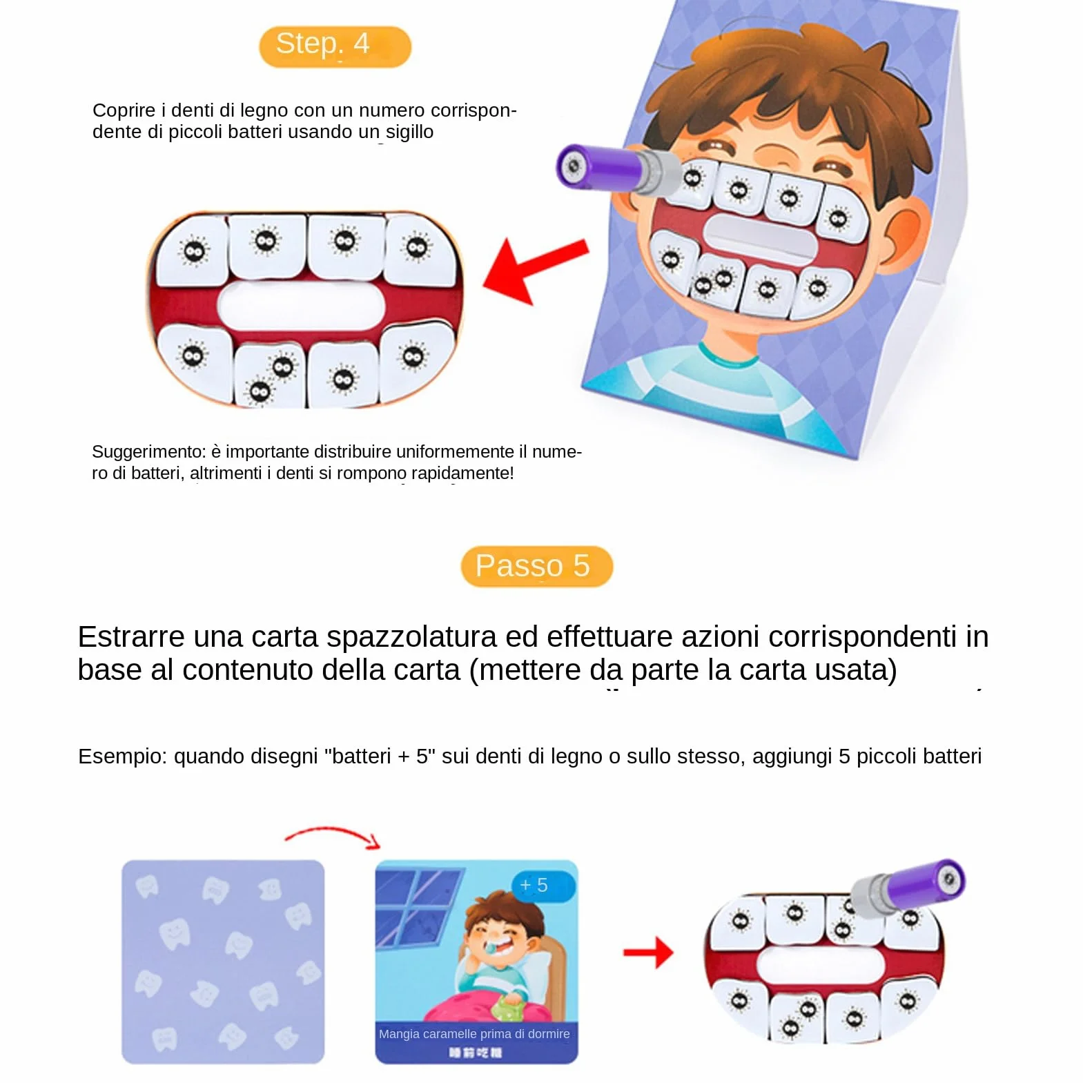 Set per l'apprendimento dentale: divertenti carte per la cura dei denti, interattivo per l'igiene, allenatore per la spazzolatura dei bambini, attività per un sorriso sano | Pacchetto educativo