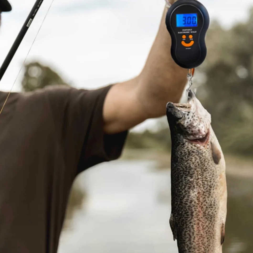 Bilancia da pesca elettronica portatile 40 kg Gancio digitale display LCD retroilluminato Precisione 10g TARA HOLD