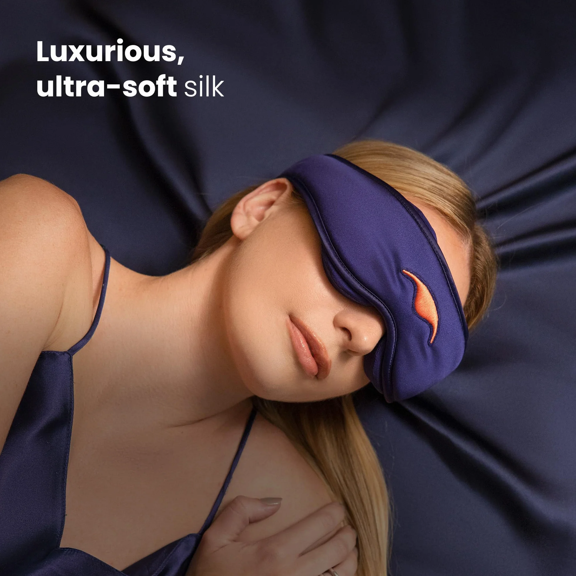Manta Silk - Mascherina per dormire in seta di lusso con coppe per gli occhi in pura seta, delicata su pelle e capelli, traspirante, con vestibilità affusolata per il massimo comfort