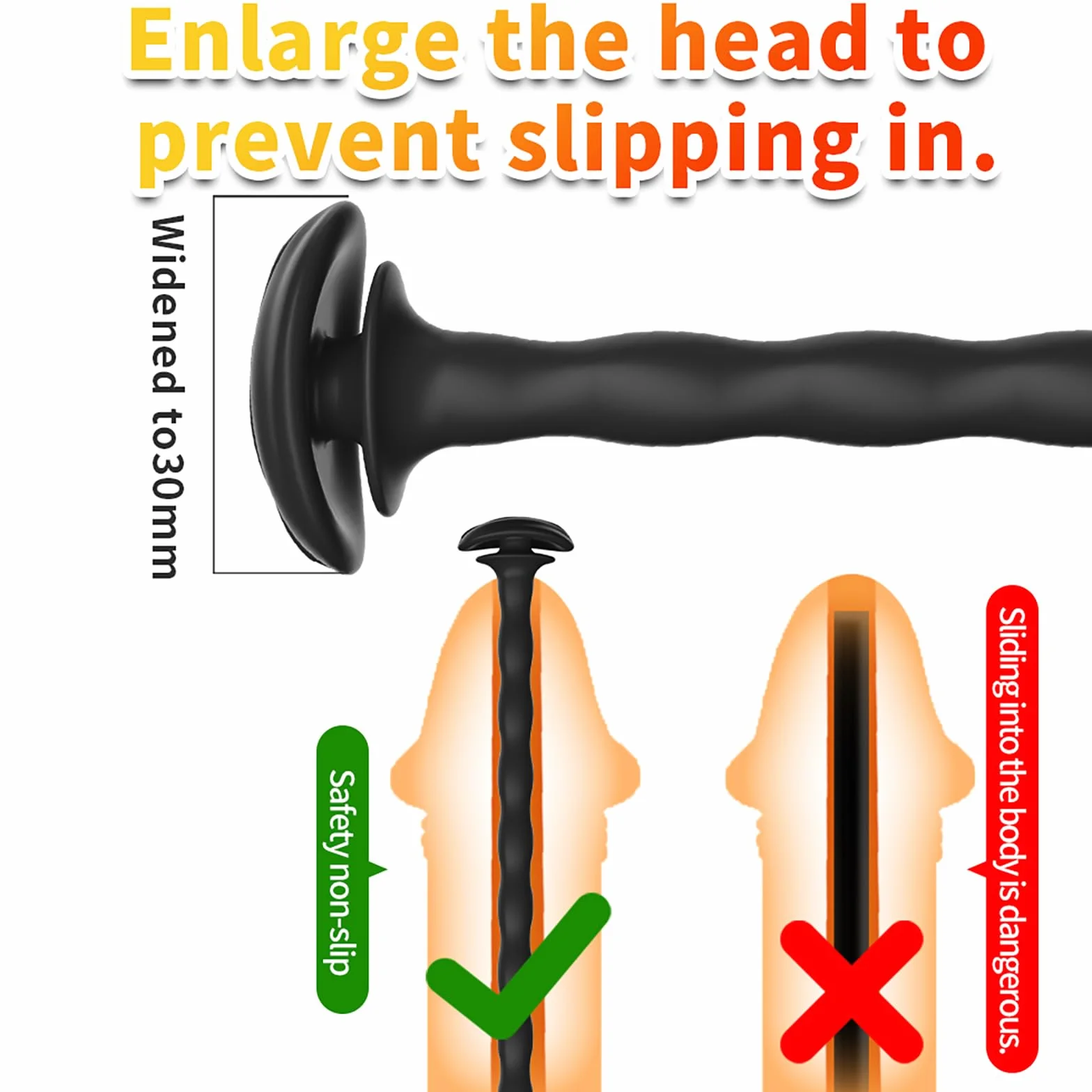 Plug Per Pene Per Gabbia Di Castità Plug Uretrale Cavo Dilatatori Cateteri in Silicone Massaggiatori Prostatici Stimolatori Sex Toy Maschili (L,1)