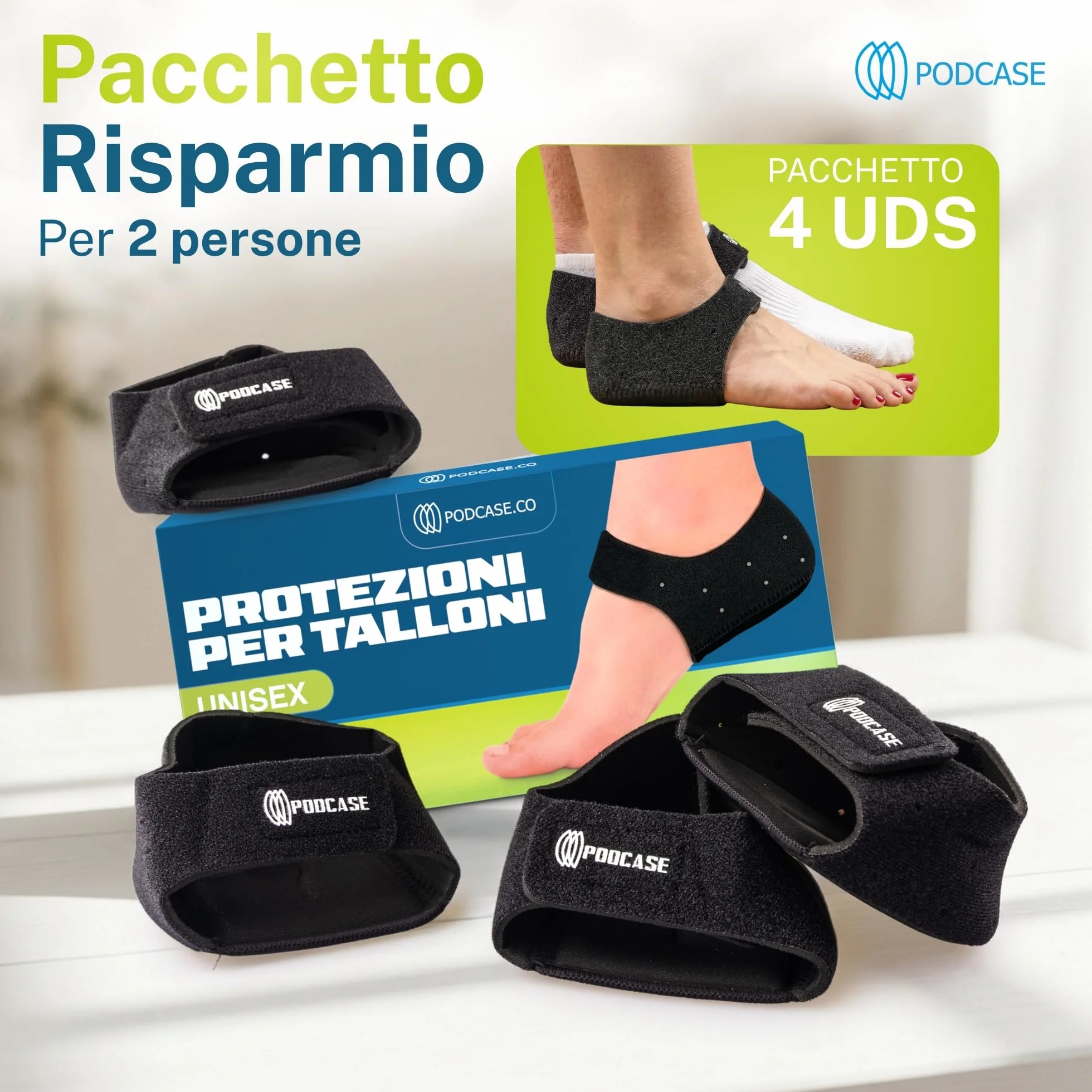 Talloniera in Silicone con Tessuto Traspirante per Tallonite e Spina Calcaneare - Plantare Unisex (L 41-47)