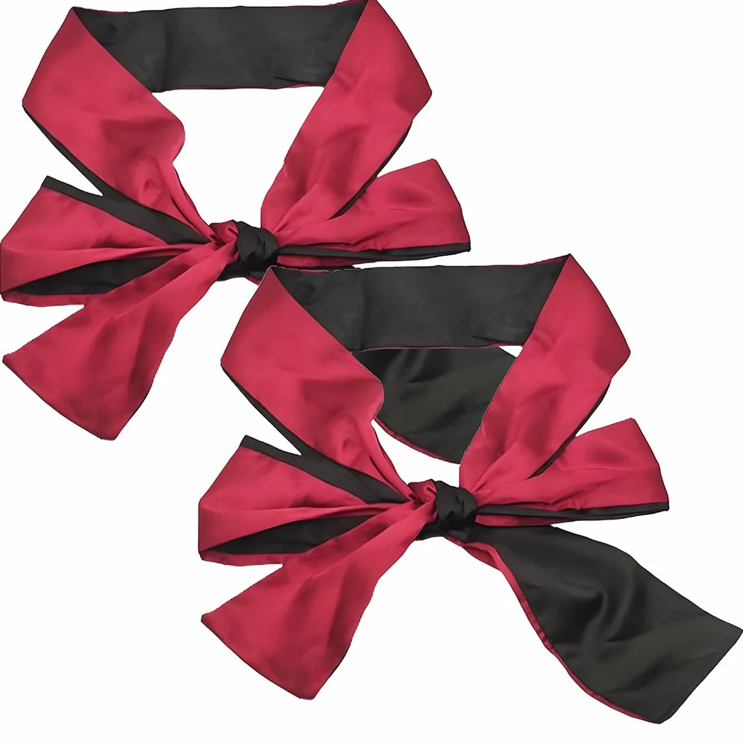 Maschera per dormire in raso copri occhi per donna e uomo benda viaggio nero bordeaux