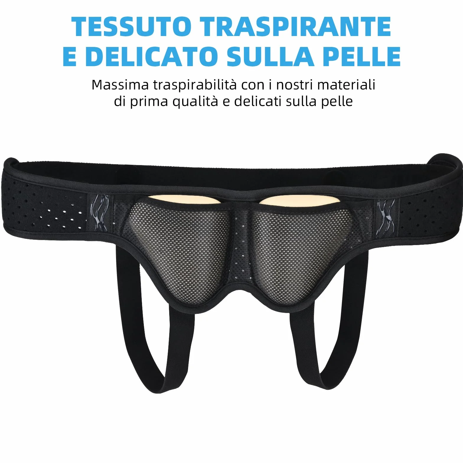 Tenbon Cintura per ernia per uomini e donne Cintura per ernia regolabile flessibile Supporto per ernia Sollievo dal dolore con 2 cuscinetti di compressione rimovibili (L)