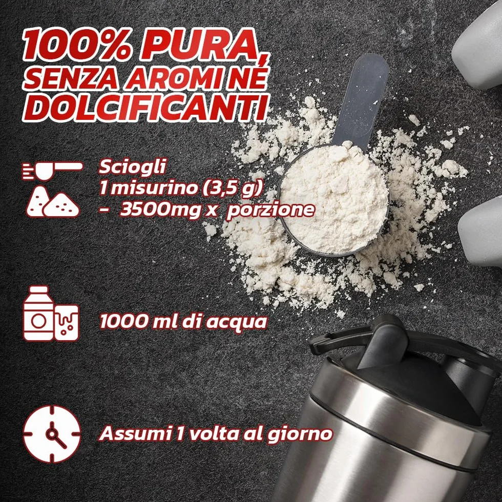 PROLABS – Citrullina PURE in Polvere 100% Pura e Vegan, L-Citrullina 3500mg x Porzione (1 Scoop), Amminoacido per Prestazioni, Forza e Resistenza - Aminoacidi Intra e Pre Workout (500gr, Gusto Neutro)