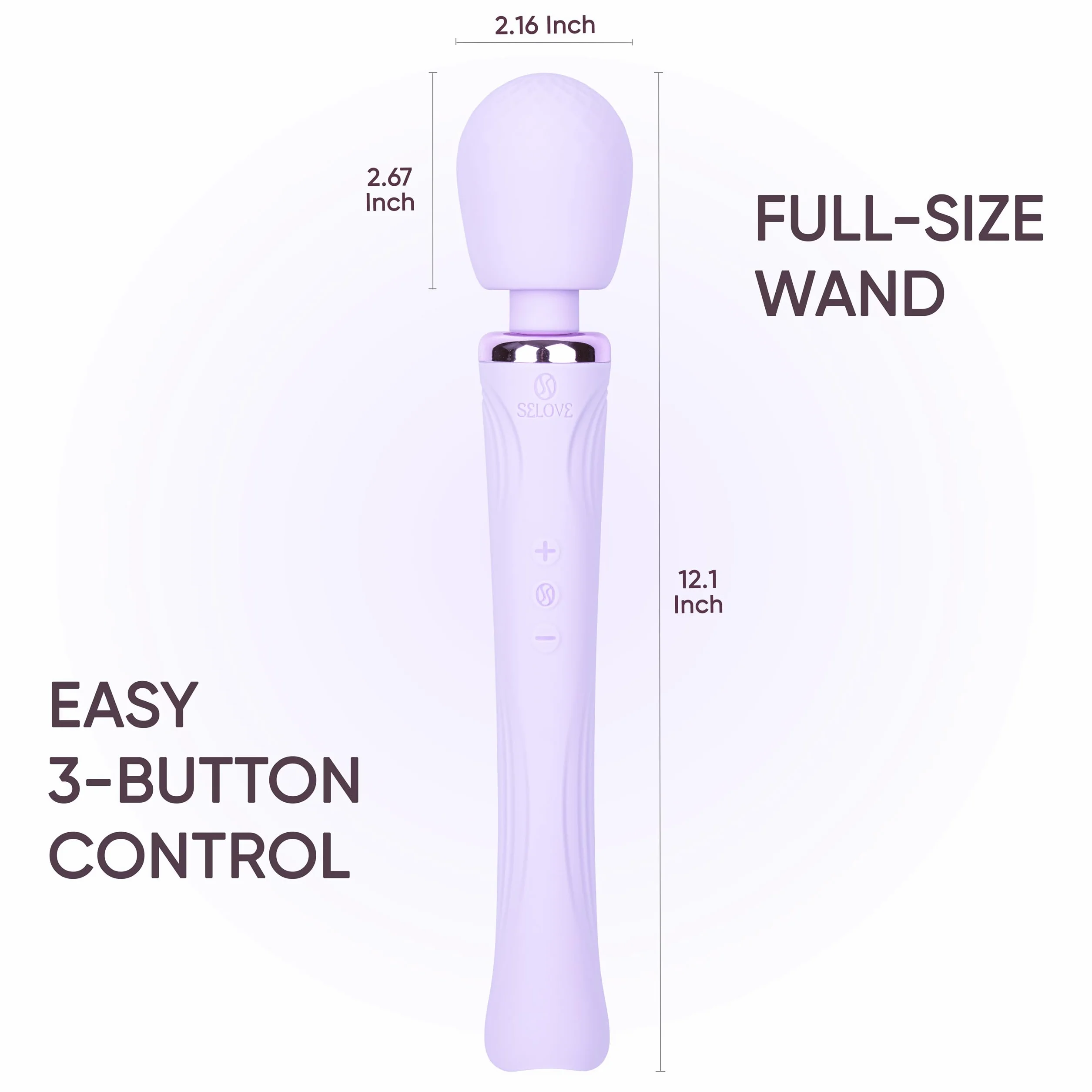 SELOVE Wand Vibrator – Vibrazioni Potenti e Profonde con Collo Flessibile (Lustrous Lilac)