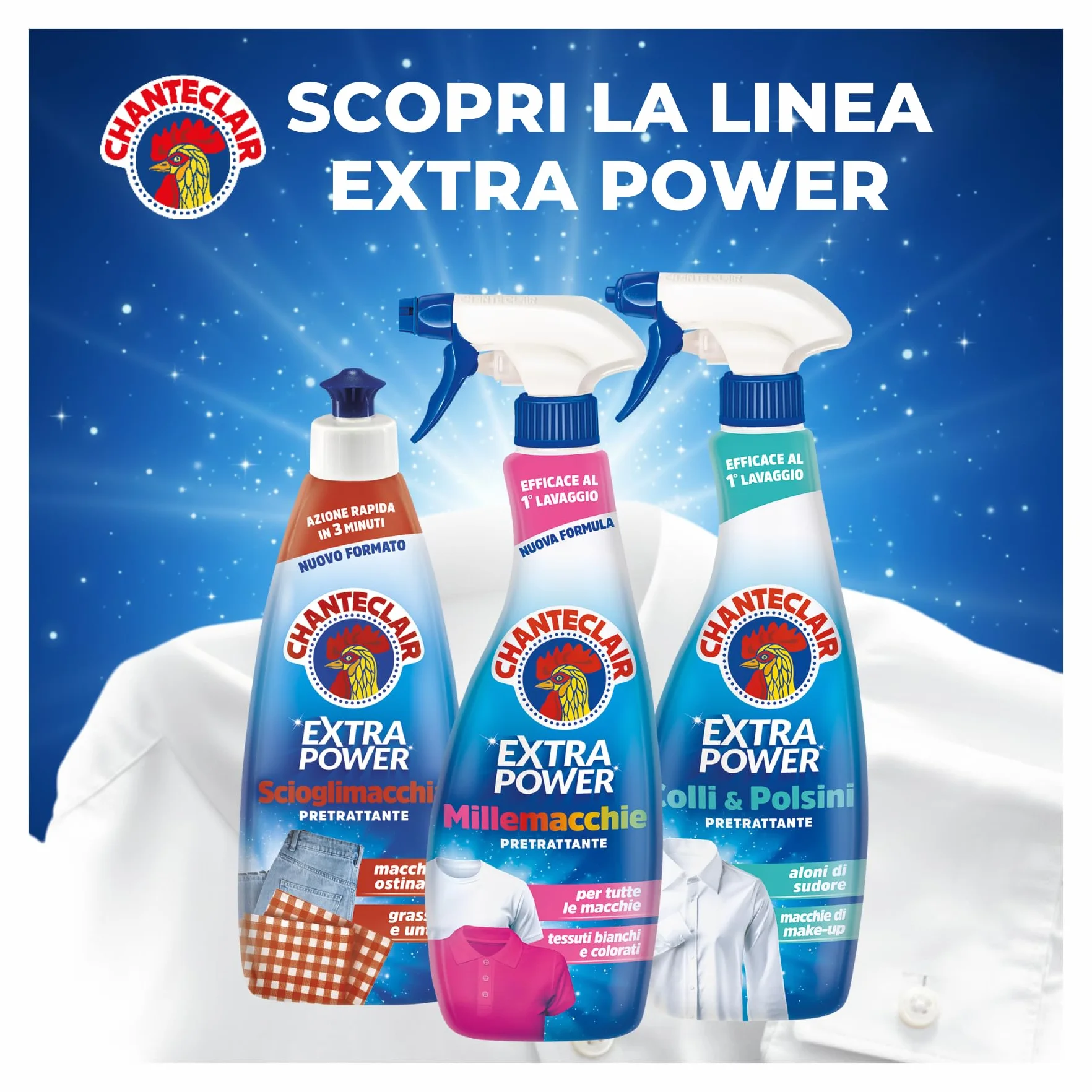 Chanteclair Millemacchie Extra Power, Smacchiatore Contro le Macchie più Frequenti, 500ml