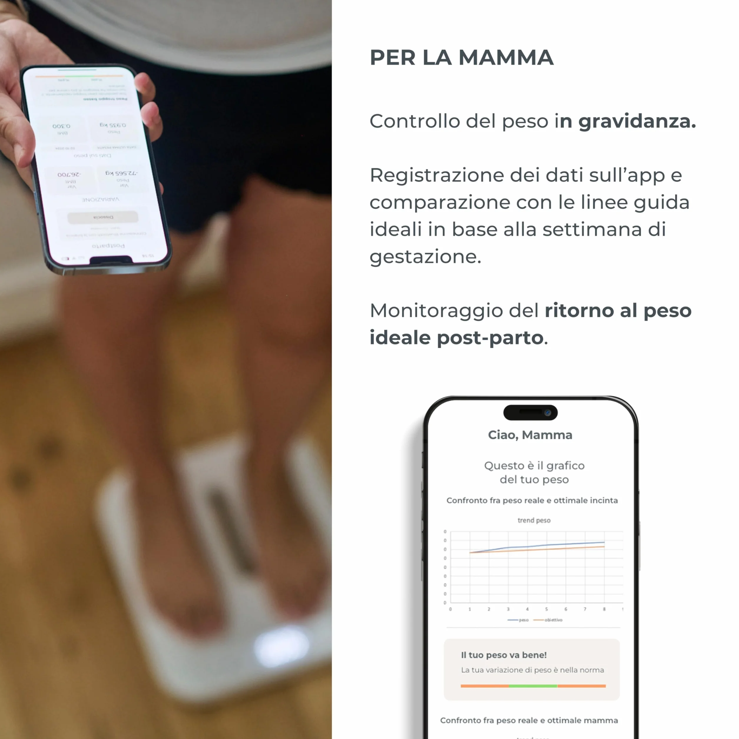 Nuvita 1330 PrimiPesi Bilancia Bluetooth Smart Mamma & Bambino Controllo Crescita Peso AI