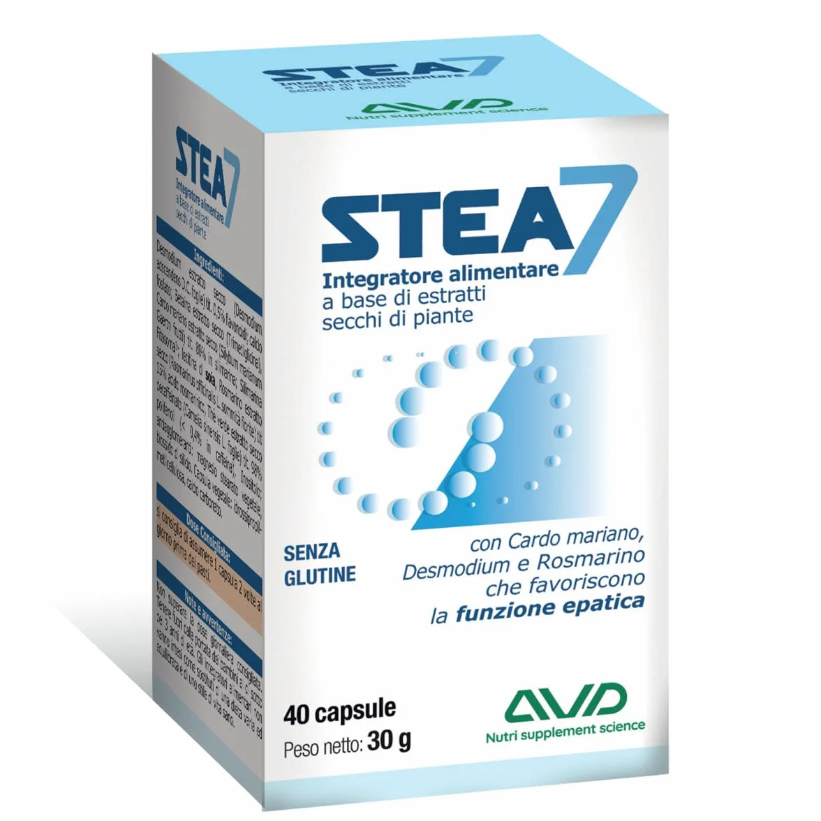 AVD REFORM Stea7 Integratore alimentare funzionalità epatica 40 capsule Prodotto in Italia