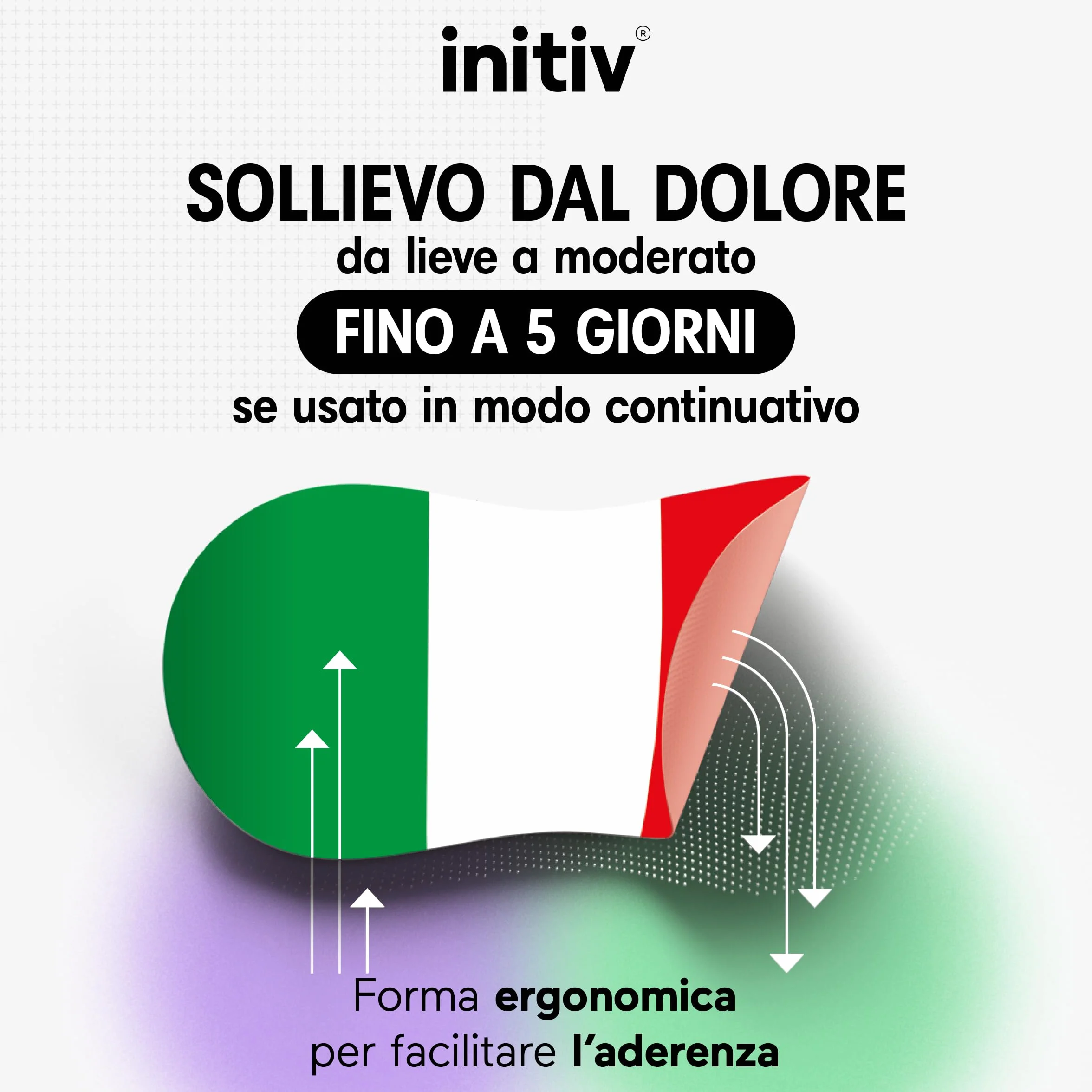Initiv Cerotti per Schiena, Dolori Muscolari da lievi a moderati, Rimedi Mal di Schiena, Sollievo fino a 5 giorni se usati in modo continuativo, senza Medicinali, Resistenti all’Acqua (6 Cerotti)