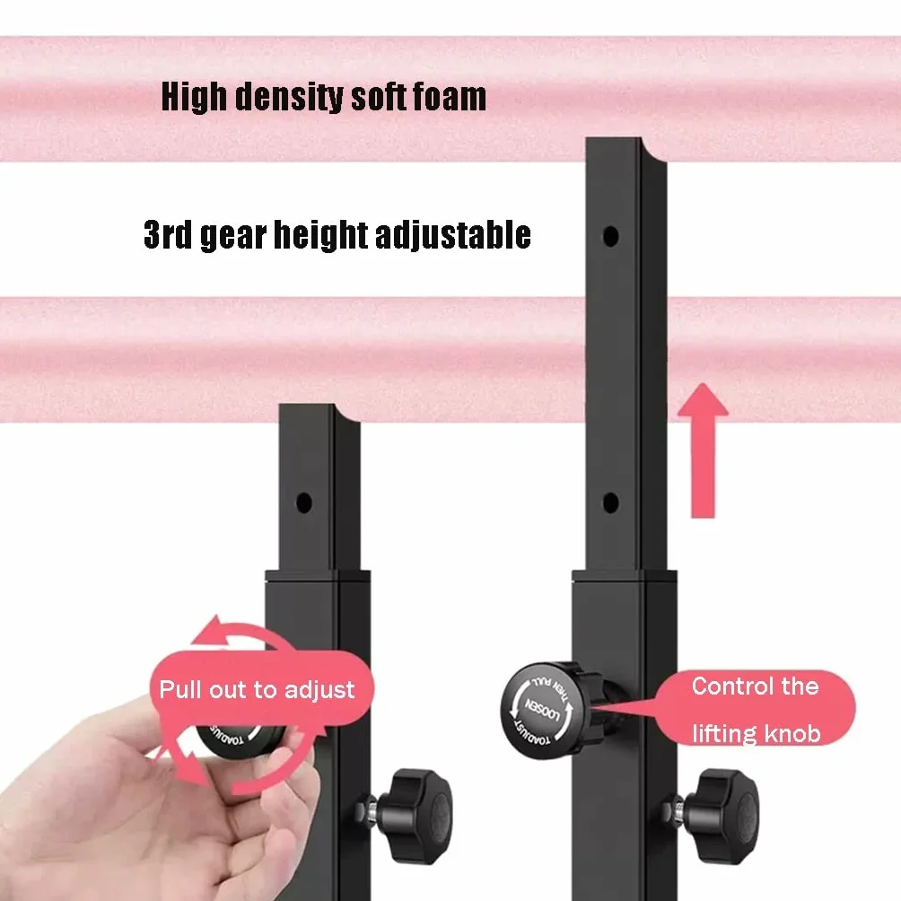 Sbarra Danza Classica Asta da Balletto Mobile in Acciaio Altezza Regolabile 80-115 cm Forte Ventosa 3M