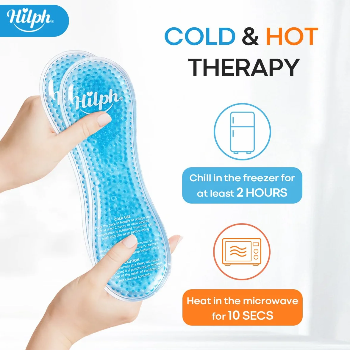 Hilph Compressa Gel Fredda Calda Postpartum, 2 Nuclei Riutilizzabili + 24 Custodie, Cuscinetto Refrigerante Perineale
