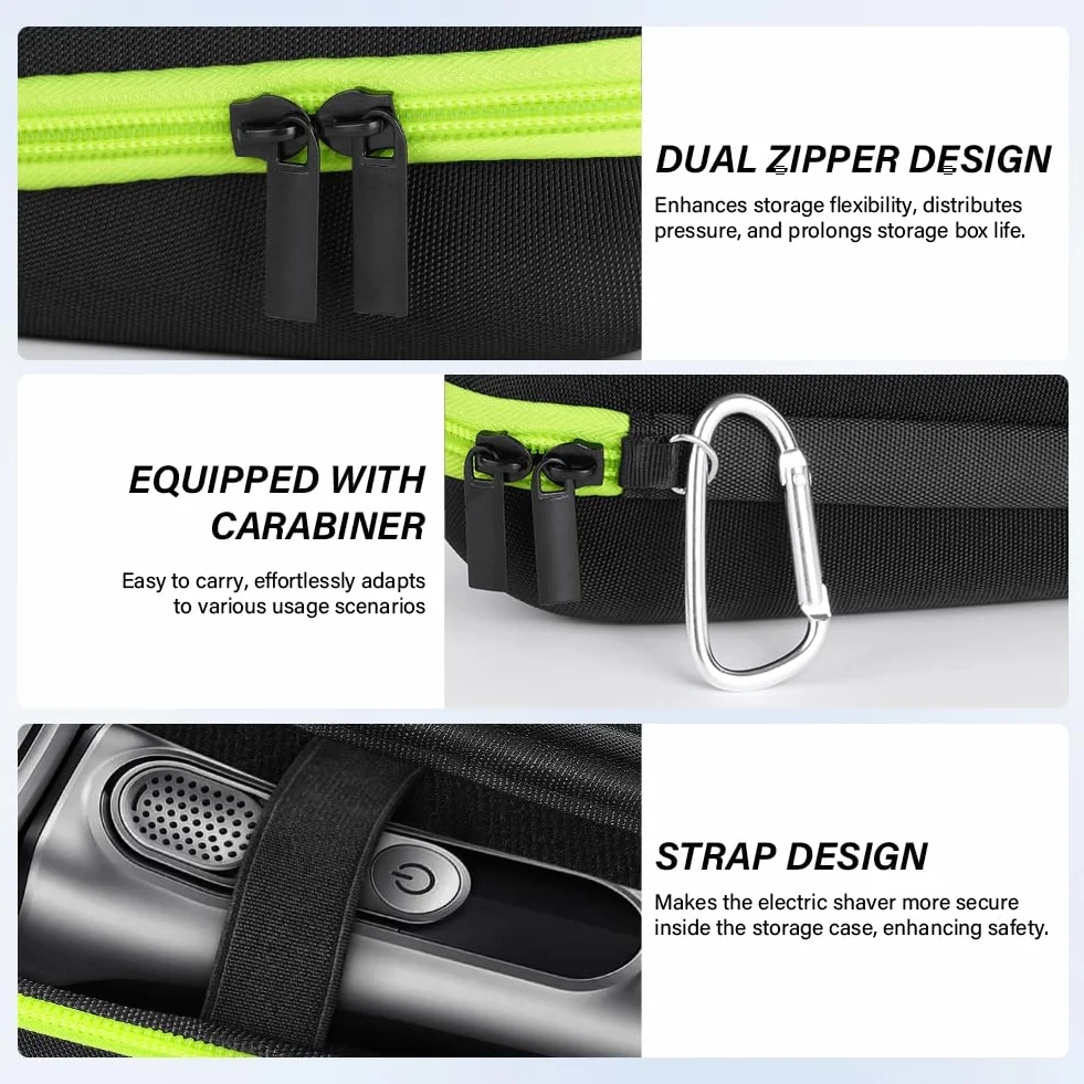 Custodia da Viaggio per Rasoio Elettrico Braun Serie 3, Serie 5, Serie 6, Serie 7, Serie 8, Serie 9, Portatile Case per Rasoio Elettrico, Borsa Rigida in EVA da Viaggio, Verde