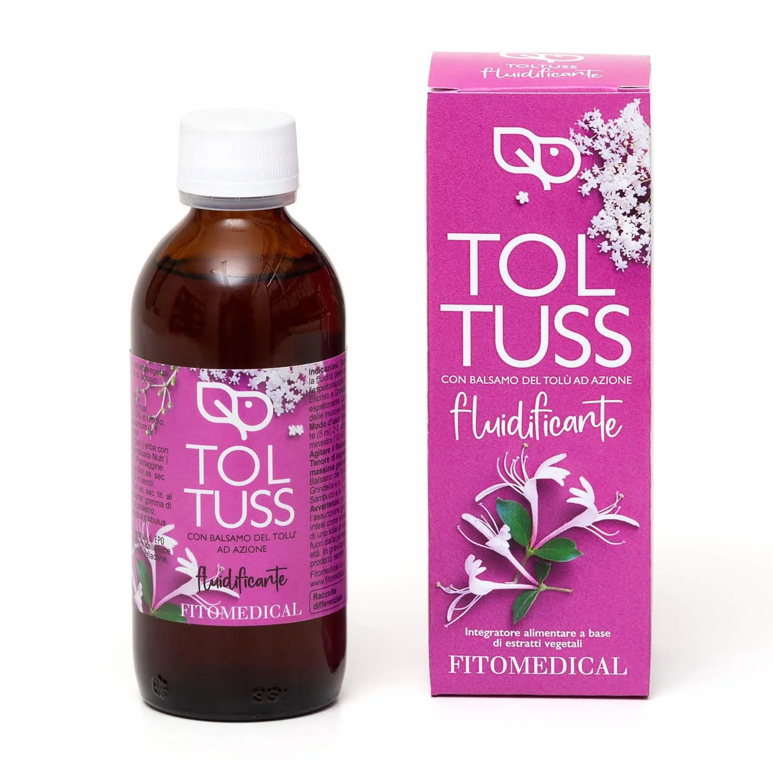 Fitomedical Toltuss Fluidificante Integratore Alimentare Naturale Balsamo del Tolù Sambuco 150 ml