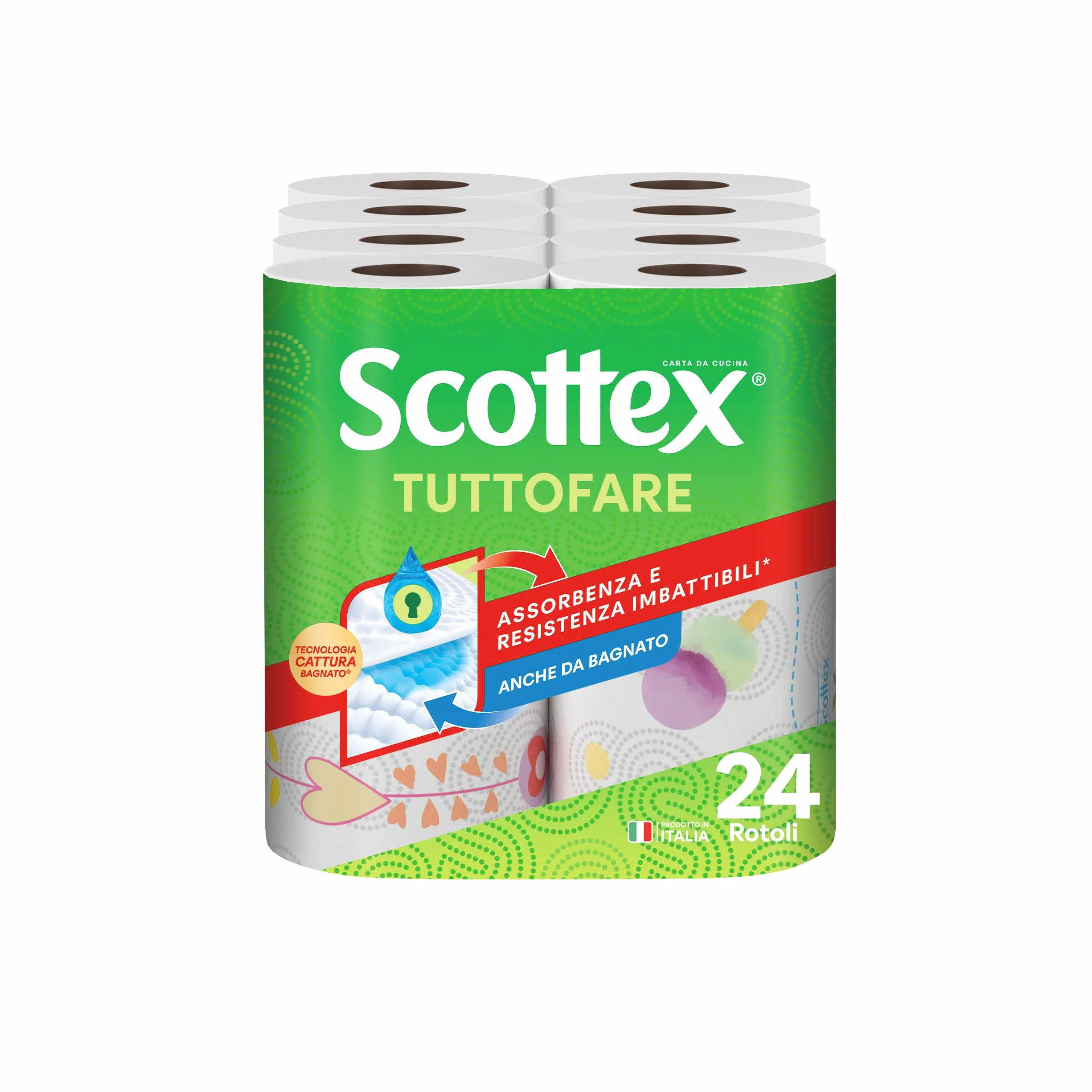 Scottex Carta Da Cucina Tutto Fare Ultra Assorbente 24 Maxi Rotoli FSC