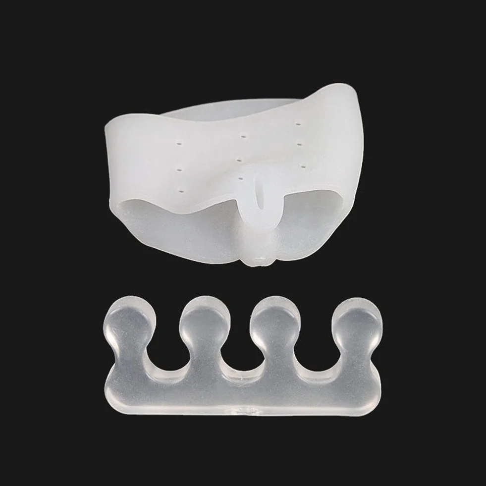 Zehenspreizer Silikon Gel Zehen Separator Set Hallux Korrektur für Frauen Männer 2 Paar