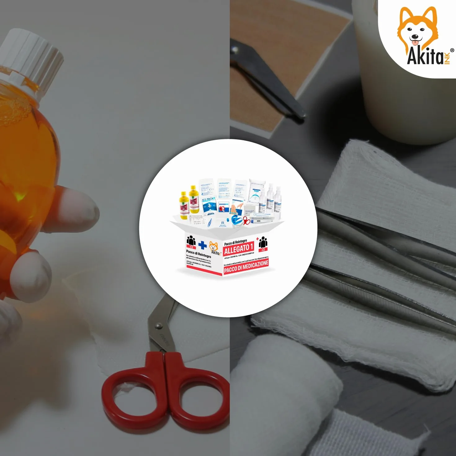 Kit reintegro medicazione cassetta pronto soccorso aziendale Conforme 388/DL81 Made in Italy