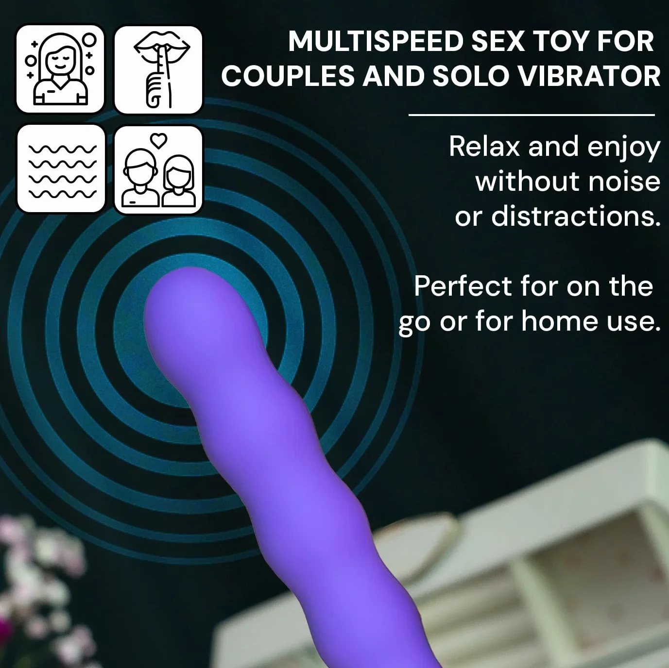 FOPS Vibratore Classico Viola per Donna Multivelocità Regolabile 18cm ⌀3cm Silicone Impermeabile Vibrante Silenzioso Sex Toy per Singolo Coppia W108-2