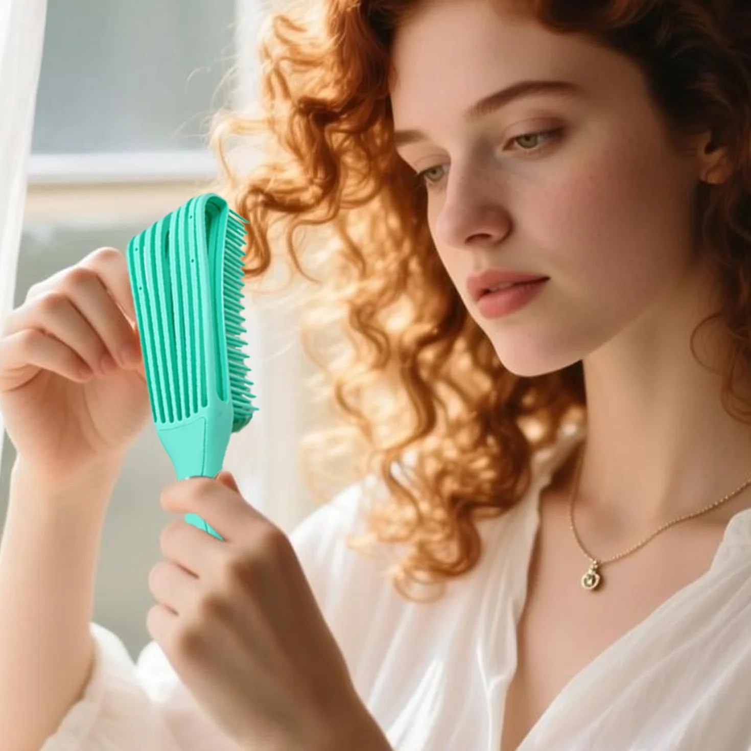 Pettini Per Parrucchieri, Pettine Per Massaggio Polpo, Pettine Per Arricciatura Impermeabile Portatile (Rosa, Verde)