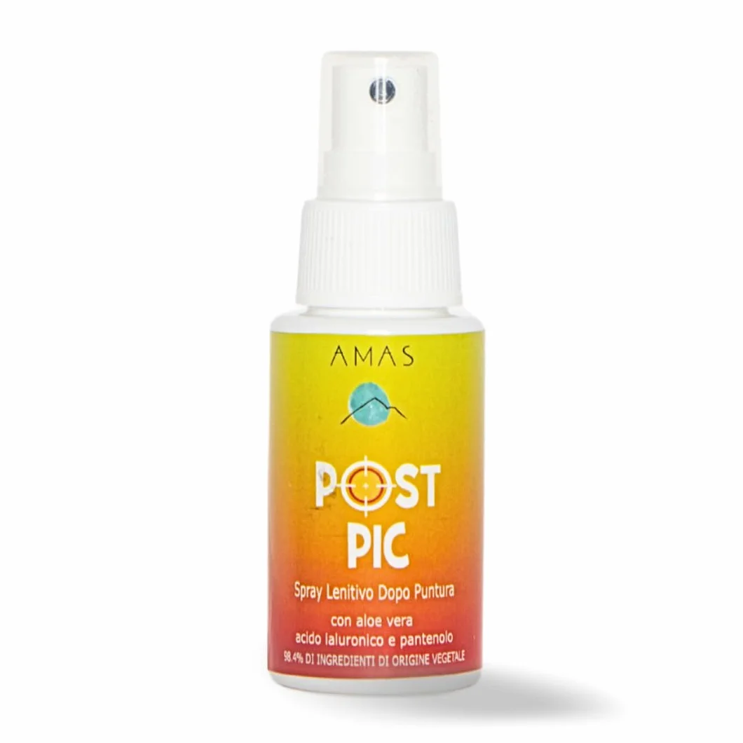 AMAS SPRAY LENITIVO NATURALE DOPOPUNTURA ANTIPRURITO POST PIC con Acido Ialuronico Aloe Vera e Pantenolo