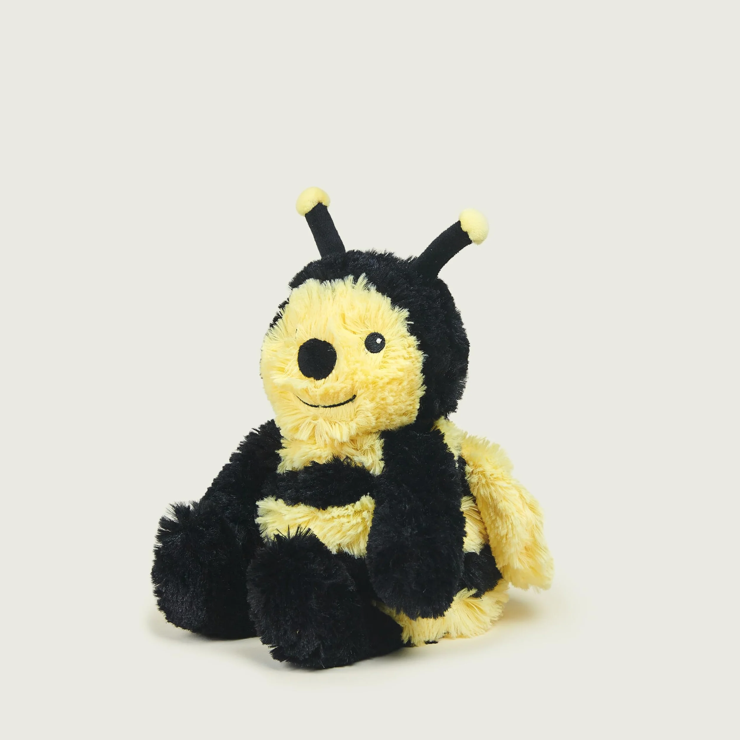 Warmies Peluche a forma di calabrone per microonde, orsacchiotto ponderato leggermente profumato con lavanda francese, cuscino termico completamente riscaldabile, misura junior, sollievo dal caldo o