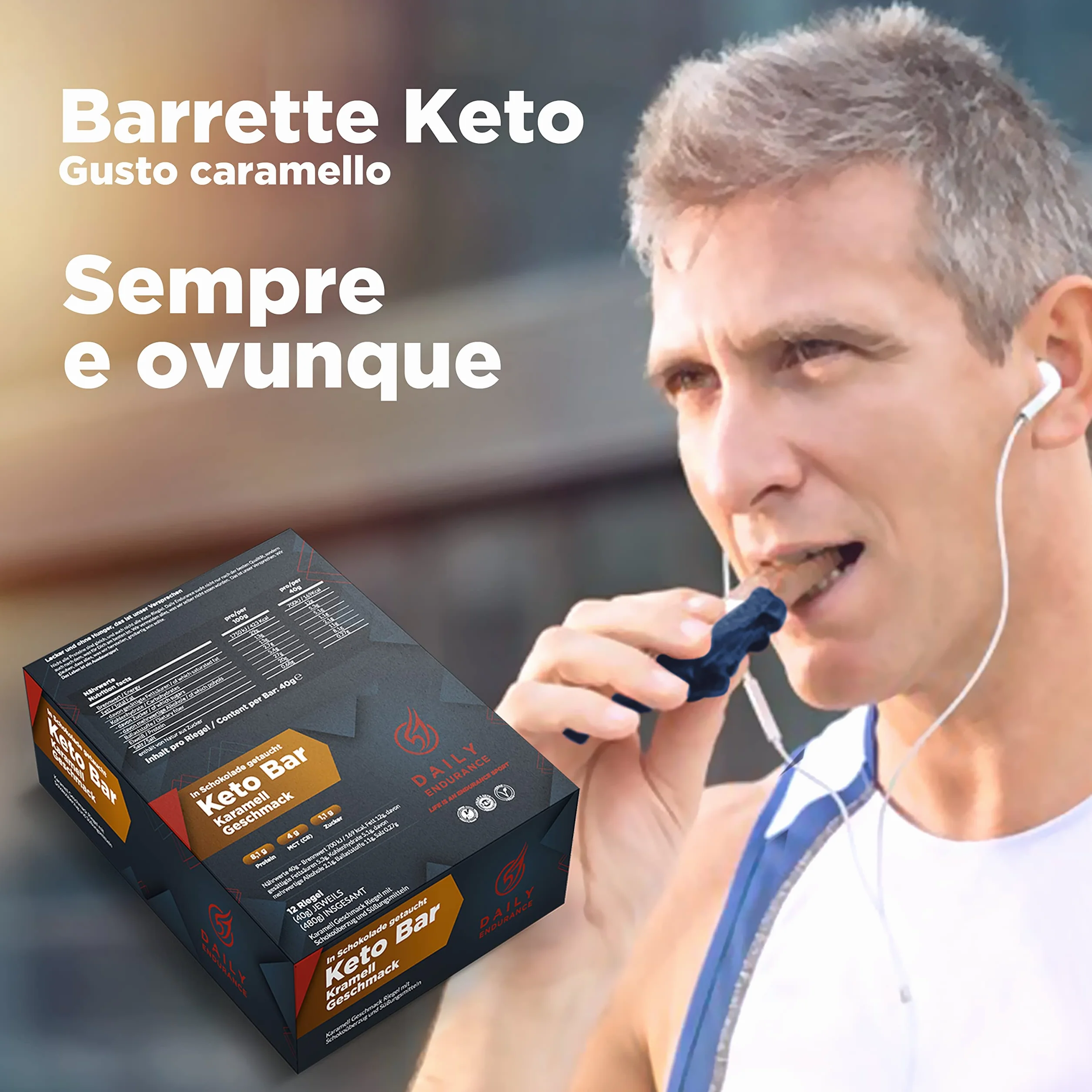 Keto Bar 12 Pack Caramello 480g Low Carb Paleo Vegan