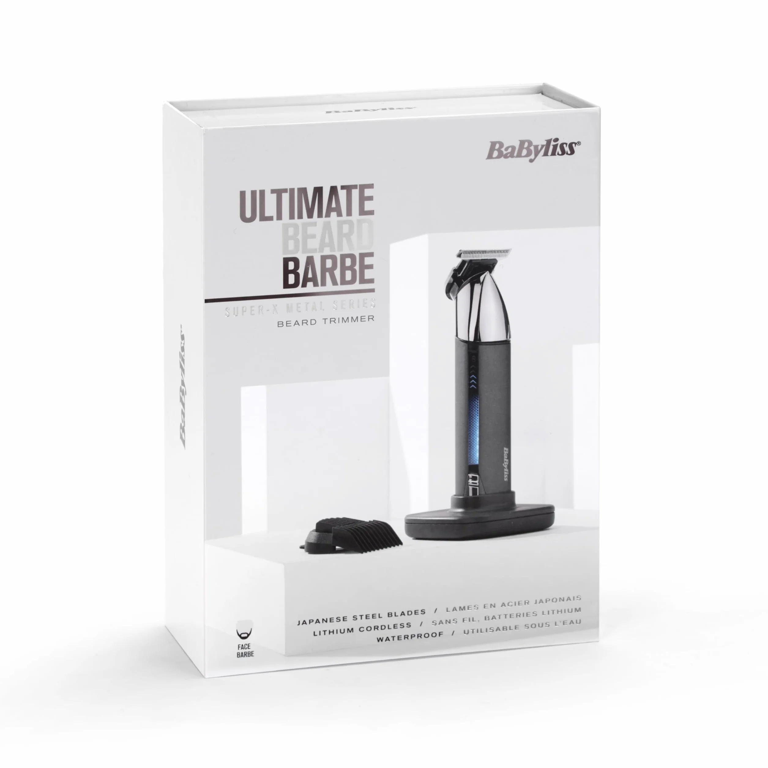 BaByliss Super-X Metal T996E Regolabarba professionale lama T Skeleton acciaio giapponese display digitale batteria al litio 5h autonomia cordless impermeabile