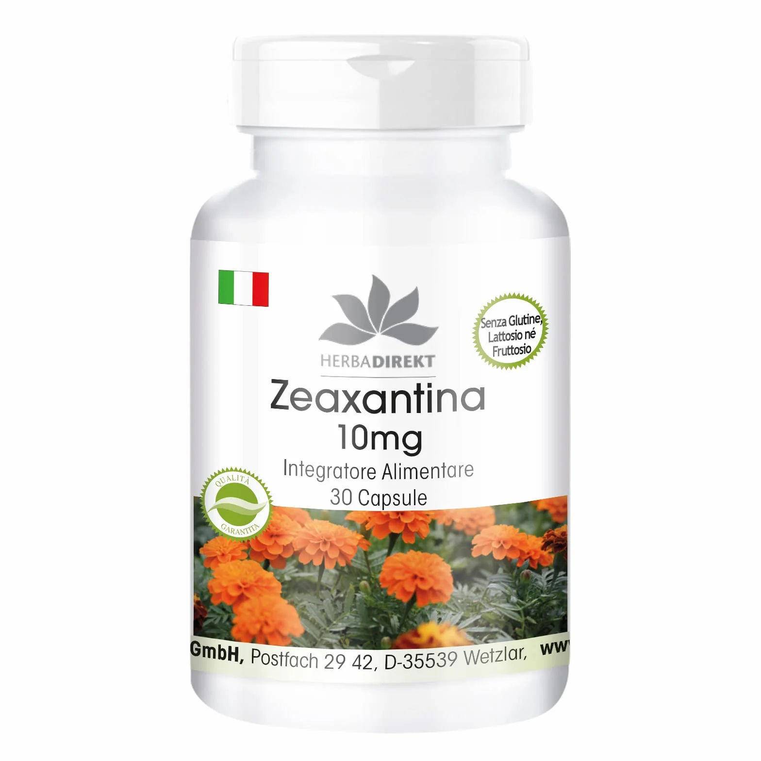 Zeaxantina 10mg 30 capsule Vegan HERBADIREKT by Warnke Vitalstoffe