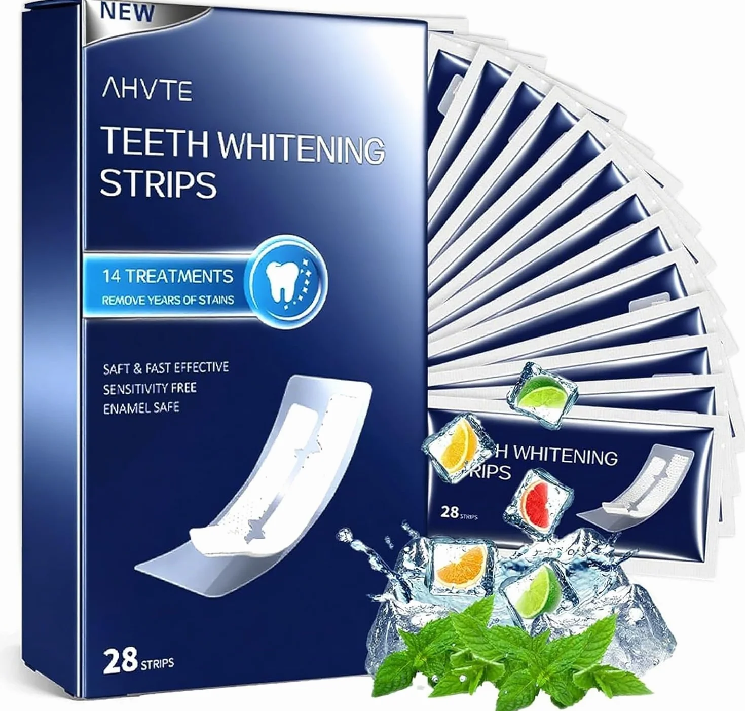 28 Pezzi Strisce Sbiancanti Denti Professionale, Rimuove le Macchie Profonde,aiuta a eliminare/fumare/vino Macchia, Ideali per lo Sbiancamento dei Denti