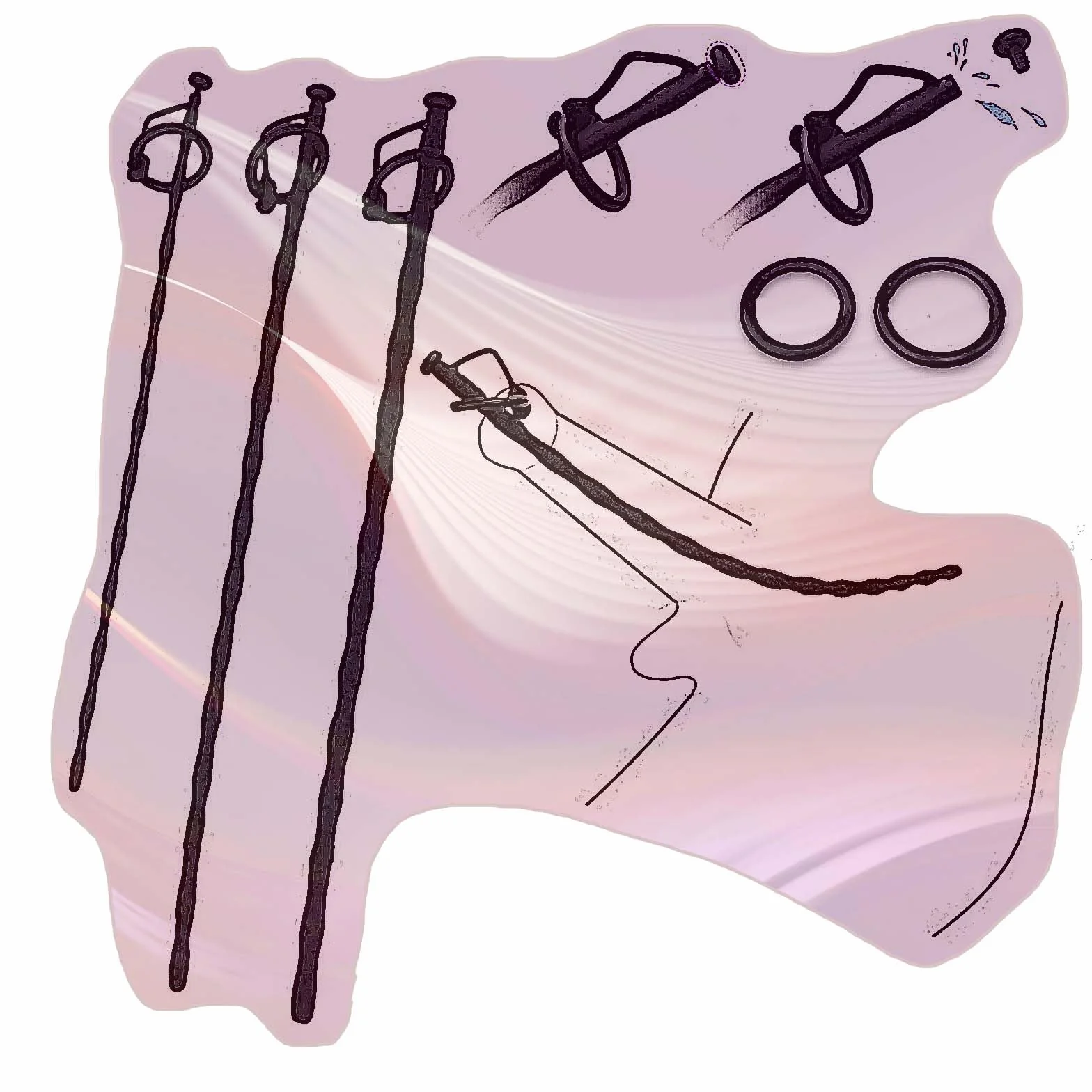 Asta fitness liscia e cava, dilatatore speciale per facilitare la minzione, asta extra lunga e 2 misure di anelli incluse -D38IT (B:6mm)