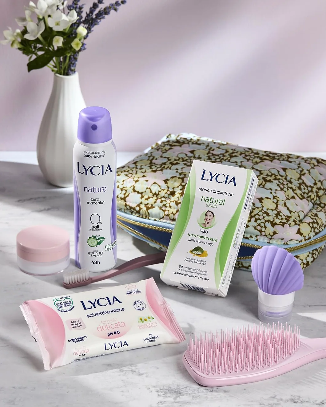 Lycia Salviettine Intime Delicate Anti-Odore Eco Tessuto Gettabile WC pH 4.5 12 pezzi