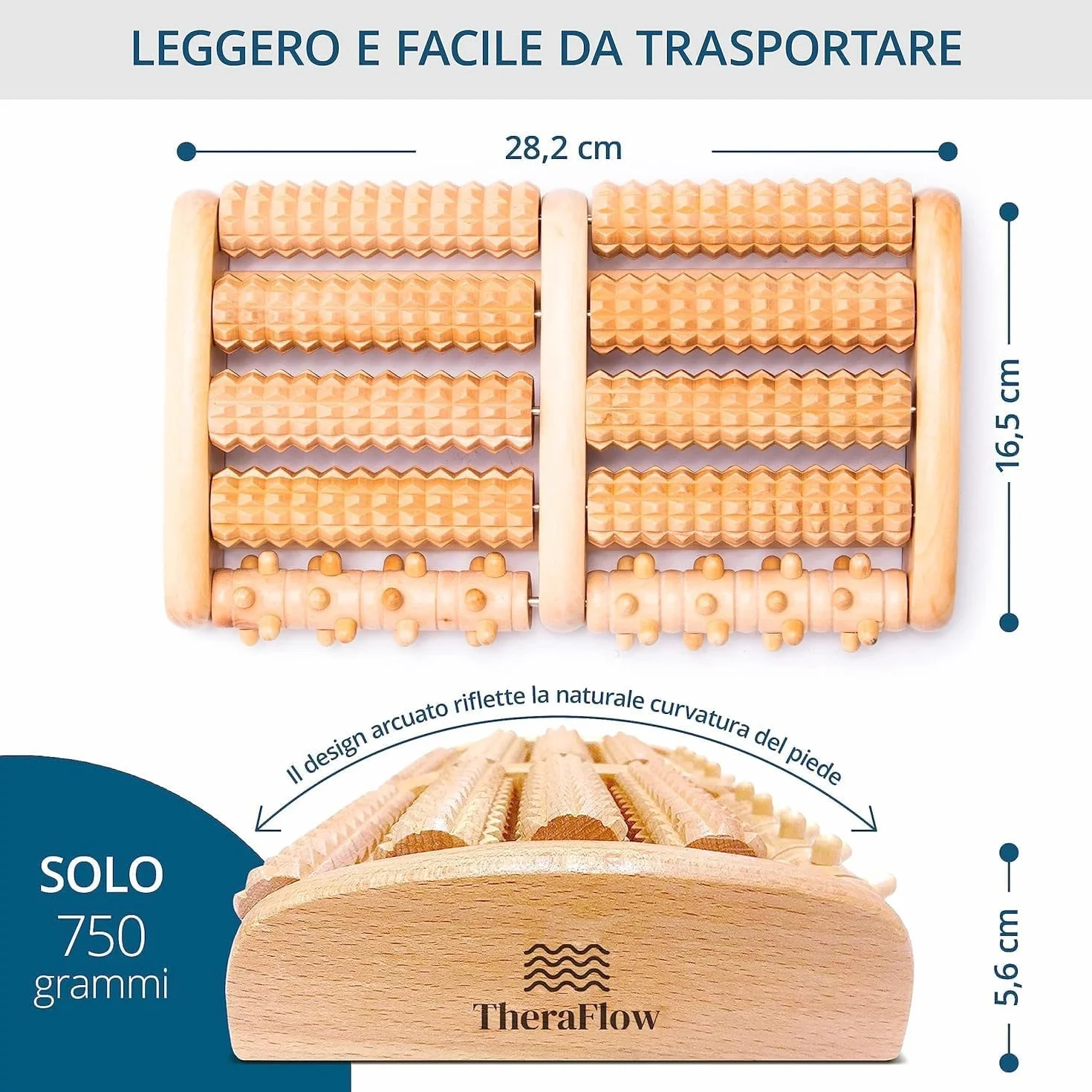 TheraFlow Massaggiatore Plantare Shiatsu Rulli Fascite Plantare con Pallina Massaggio Muscolare e Guida Riflessologia