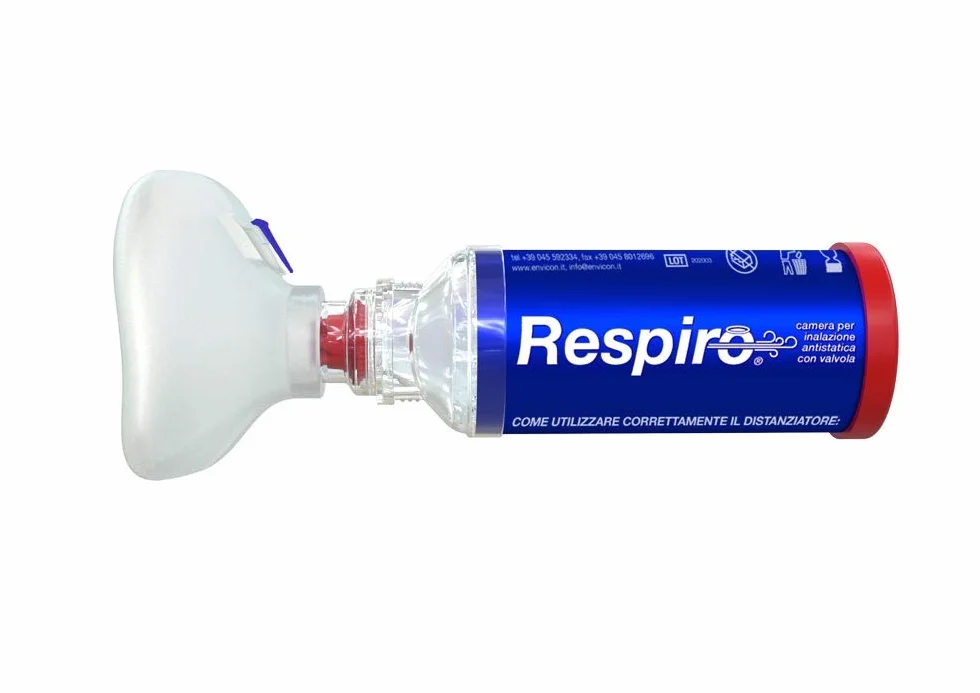 Envicon Respiro camera per inalazione antistatica con valvola e mascherina pediatrica 3-4 anni Medical