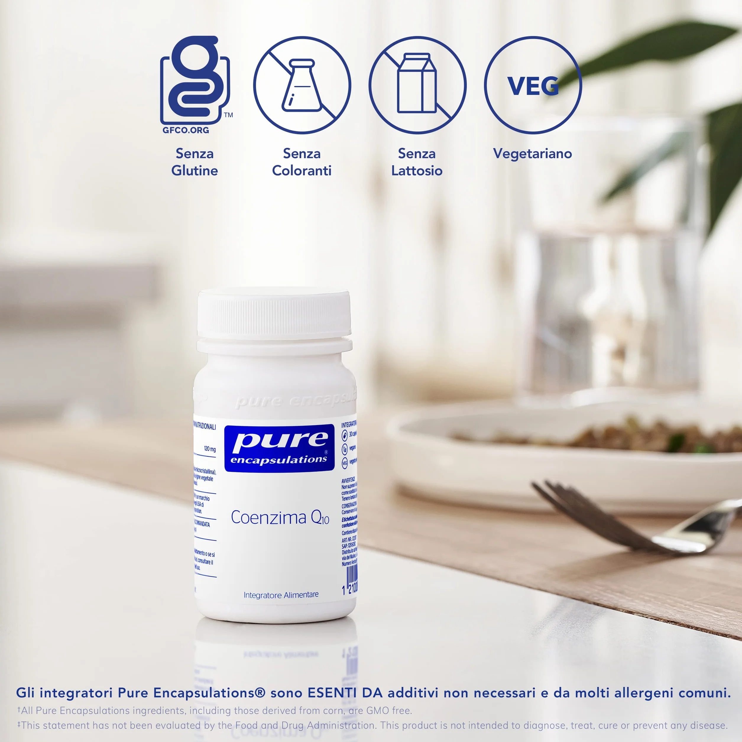 Pure Encapsulations - Coenzima Q10 120 mg – Integratore di CoQ10 in Capsule Vegetali Ipoallergeniche – Cuore e Energia – 30 Capsule