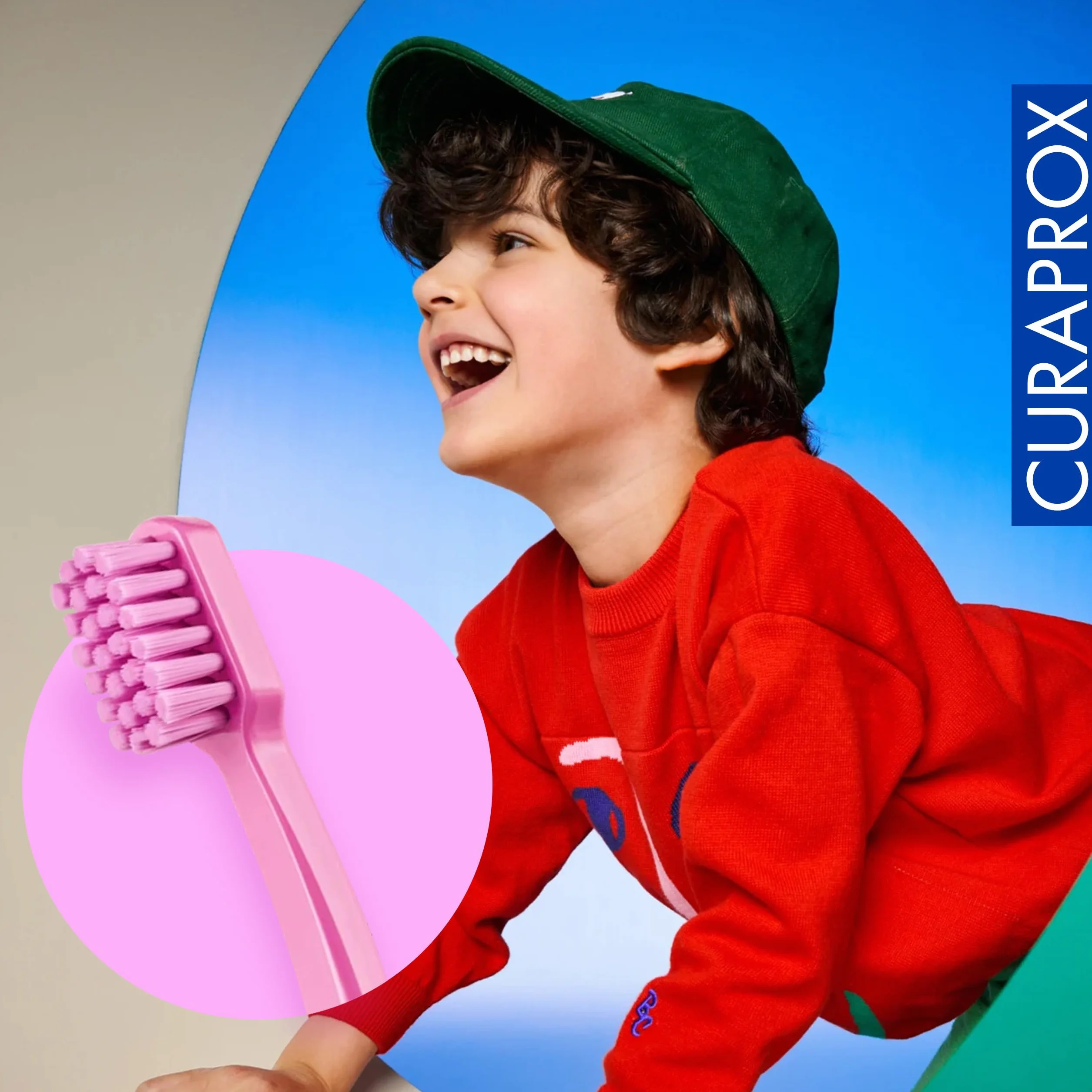 Curaprox Spazzolino CS Kids-Per bambini dai 4 ai 12 anni/Pulizia delicata ultra-morbida | 5.500 filamenti Curen® / Rosa/Confezione singola/Made in Switzerland