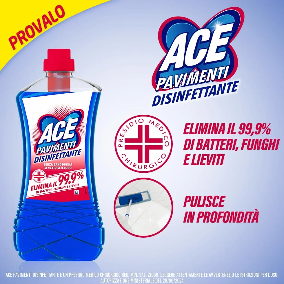 ACE Pavimenti Disinfettante 8 x 1 L