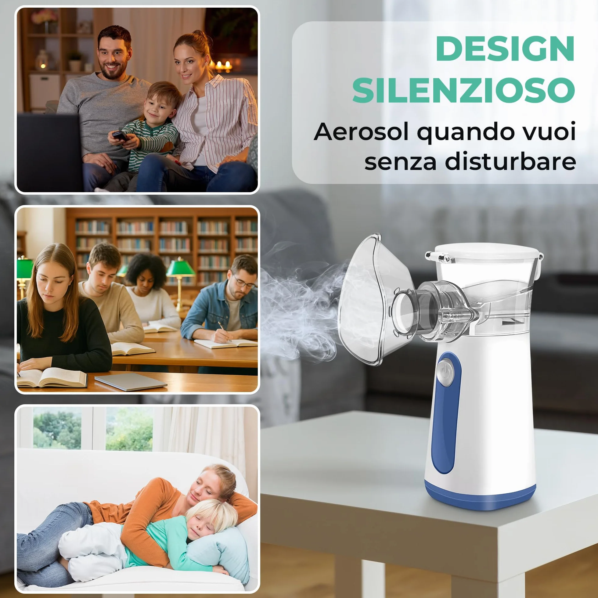 Aerosol Portatile Silenzioso USB Mesh Nebulizer Adulti Bambini