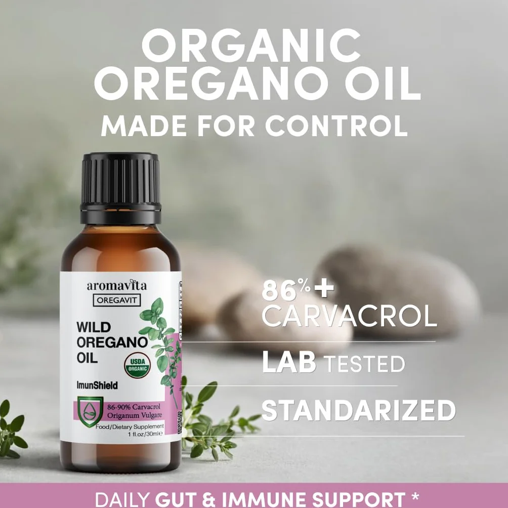Olio di origano greco selvatico Integratore 86-90% Carvacrolo Biologico Vegano Senza Glutine 30 ml
