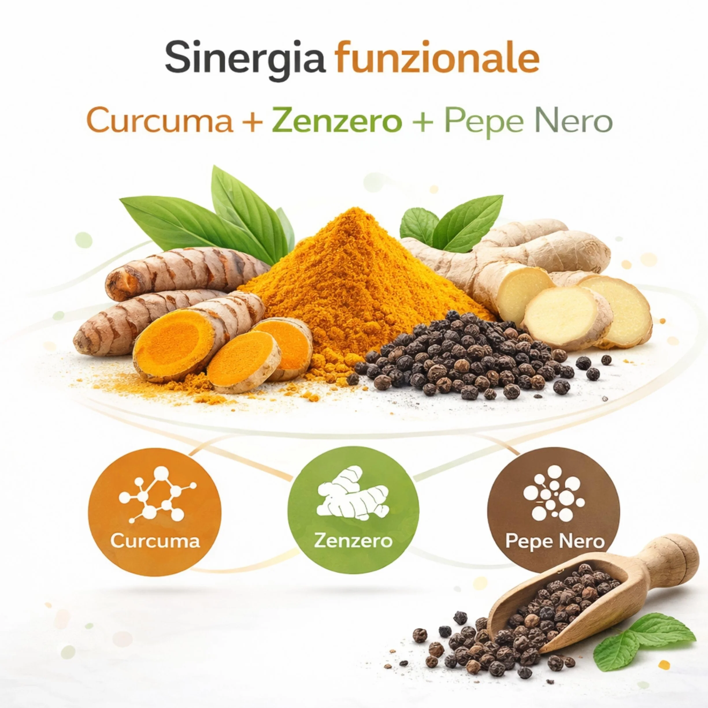 BioCurcuma Curcumina e Piperina 120 Capsule Antinfiammatorio Naturale Made in Italy