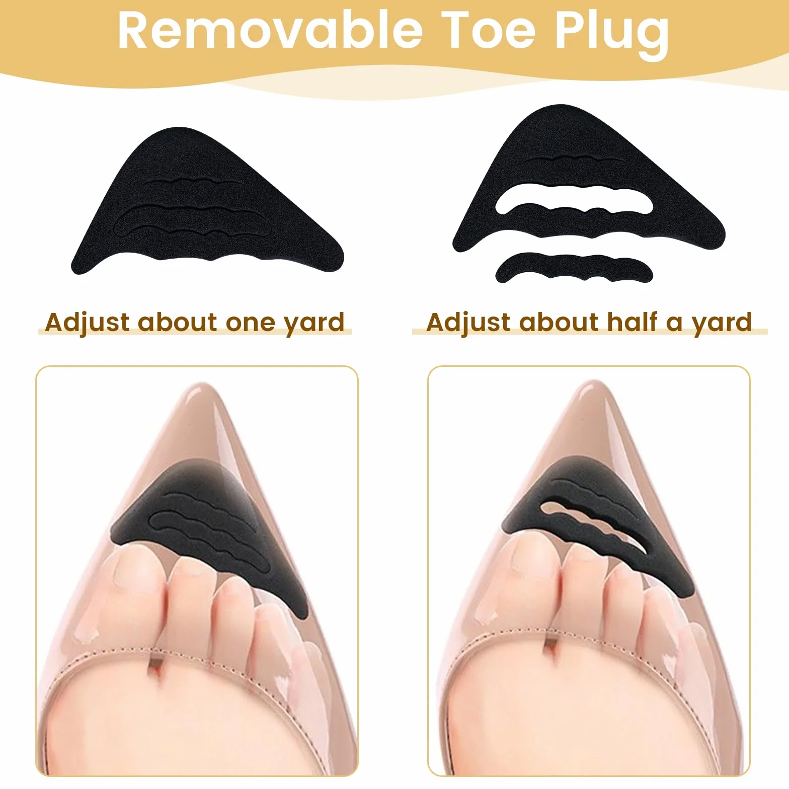 Inserti Sponge Regolabili per Scarpe, Riempitivi e Proteggi Tallone, Cuscinetto Punta con Impugnature, Solette per Ridurre Numero
