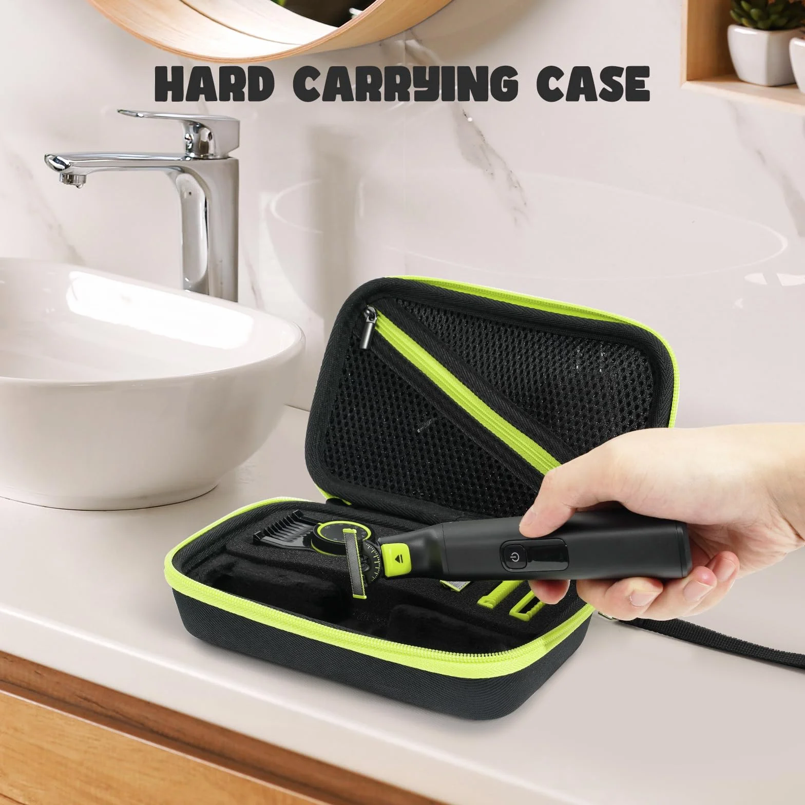 ProCase Custodia per Philips OneBlade 360 Viso e Corpo, Cover Protettiva Compatibile con QP2824/31 QP2834/31 QP2734/30 QP2724/31 QP6552/30, Borsa Portatile per Regolabarba Elettrico -Nero