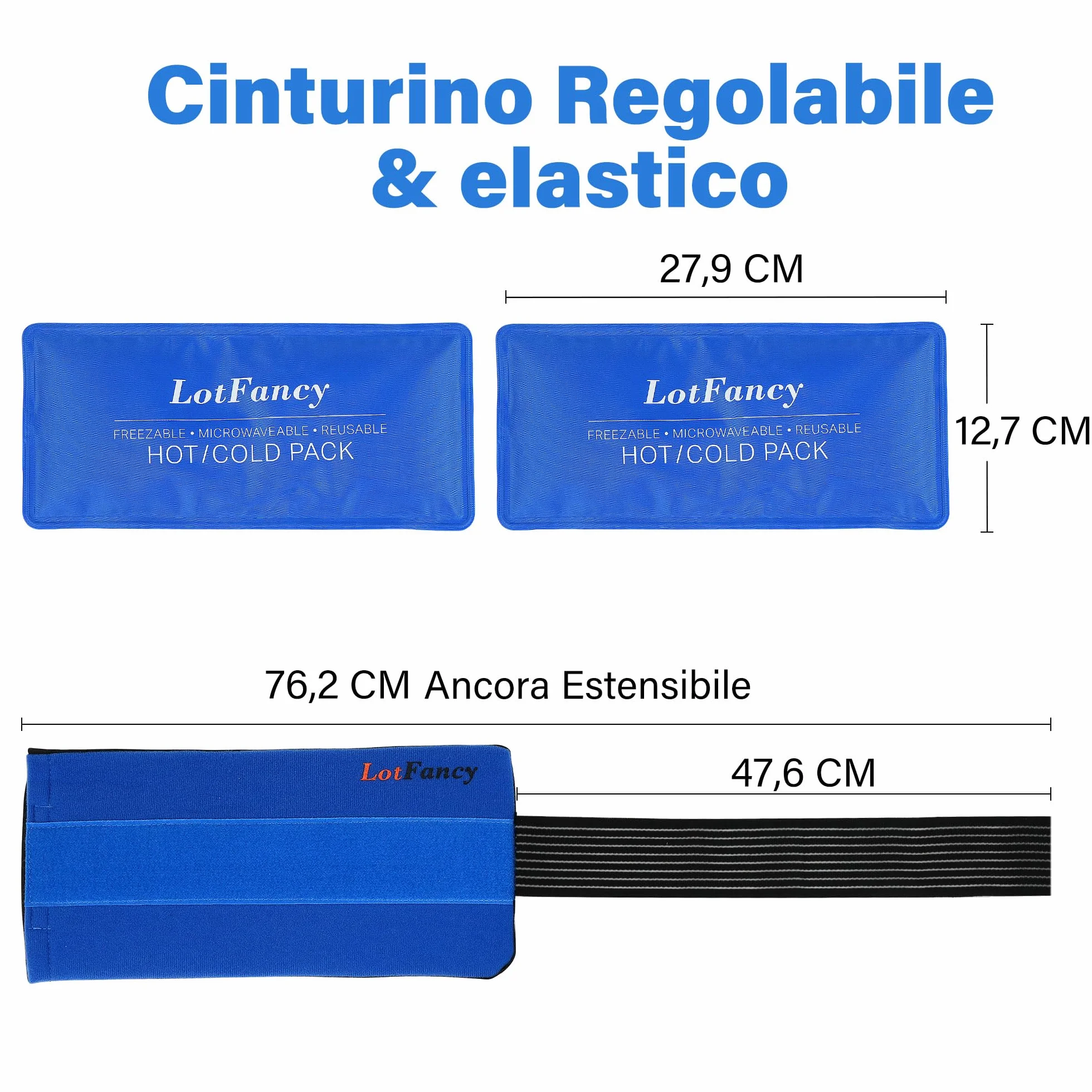 LotFancy Ghiaccio Gel Riutilizzabile, 2 Cuscinetti Gel Caldo Freddo per Gomito, Ginocchio, Collo, Caviglia