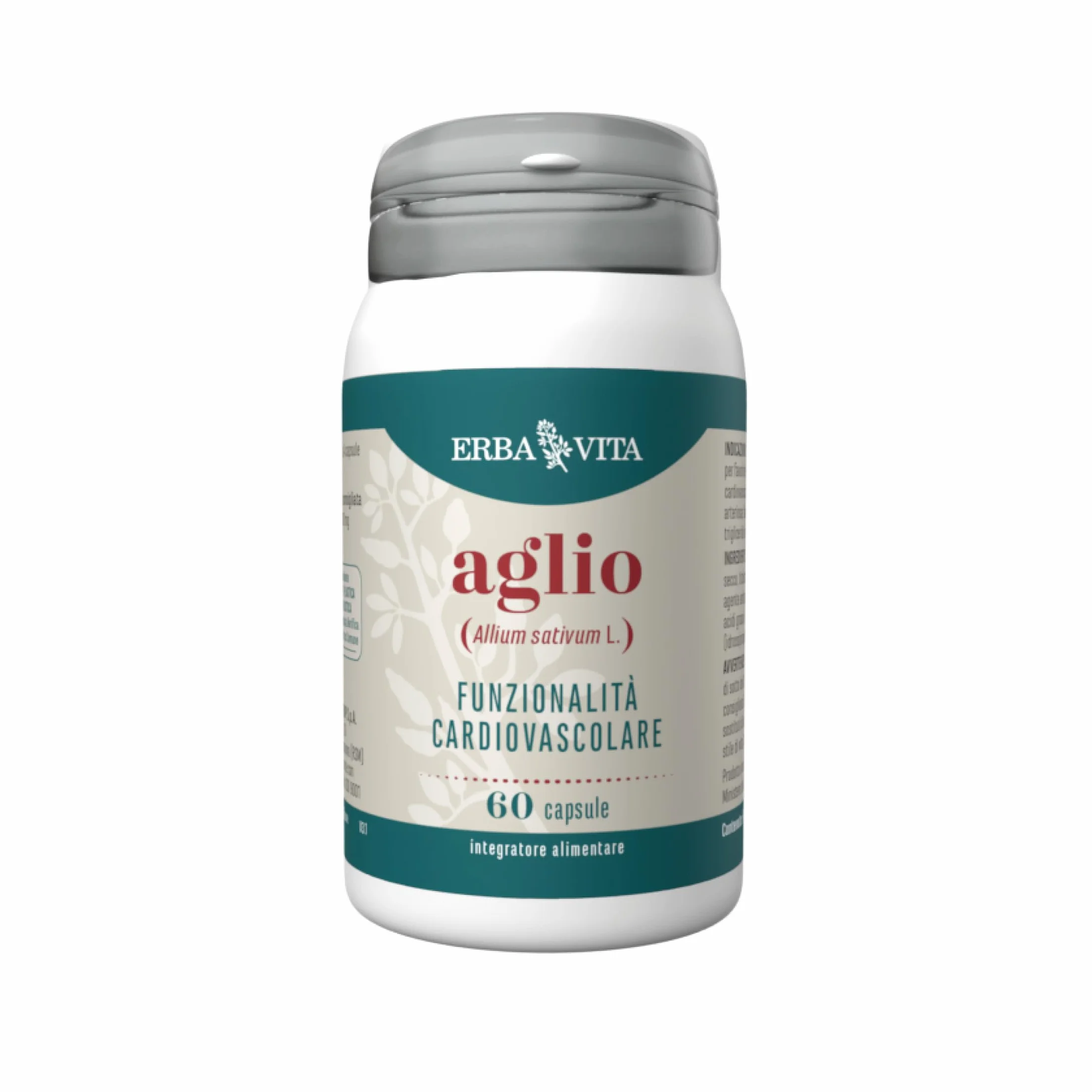 ERBA VITA Integratore Alimentare di Aglio - 60 Capsule - È utile alla funzionalità cardiovascolare e alla pressione arteriosa