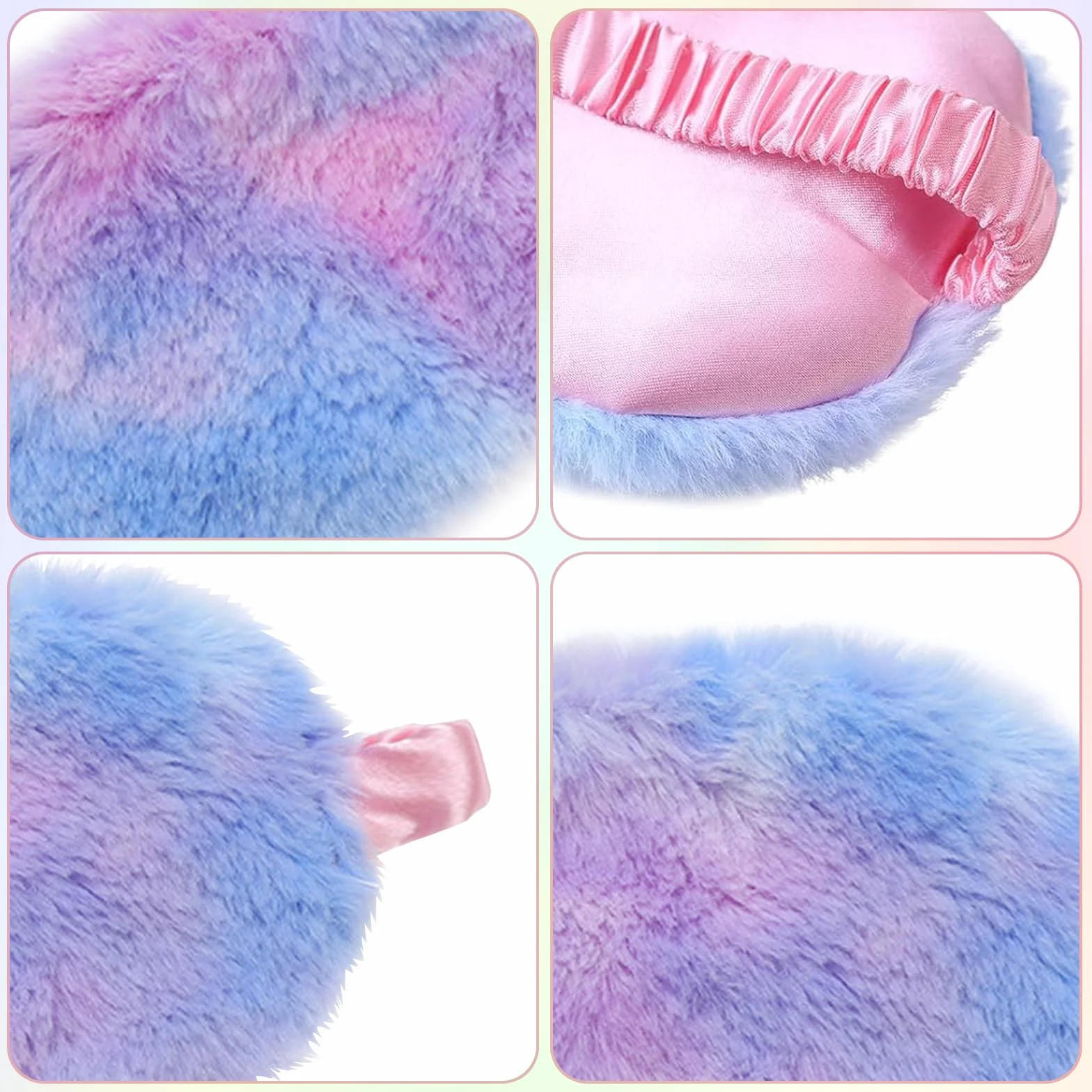 EUPSIIU 6 Pezzi Simpatiche Mascherina per Dormire in Peluche, Maschera Occhi per Dormire Antiluce per Donna, Benda Occhio Traspirante Maschera di Sonno Copertura degli Occhi per Bambina Ragazzi