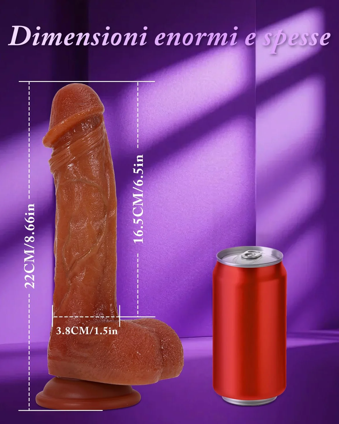 Dildo Realistico Vibratore per Donna 20cm con Ventosa Telecomando Sex Toys (Tanned)