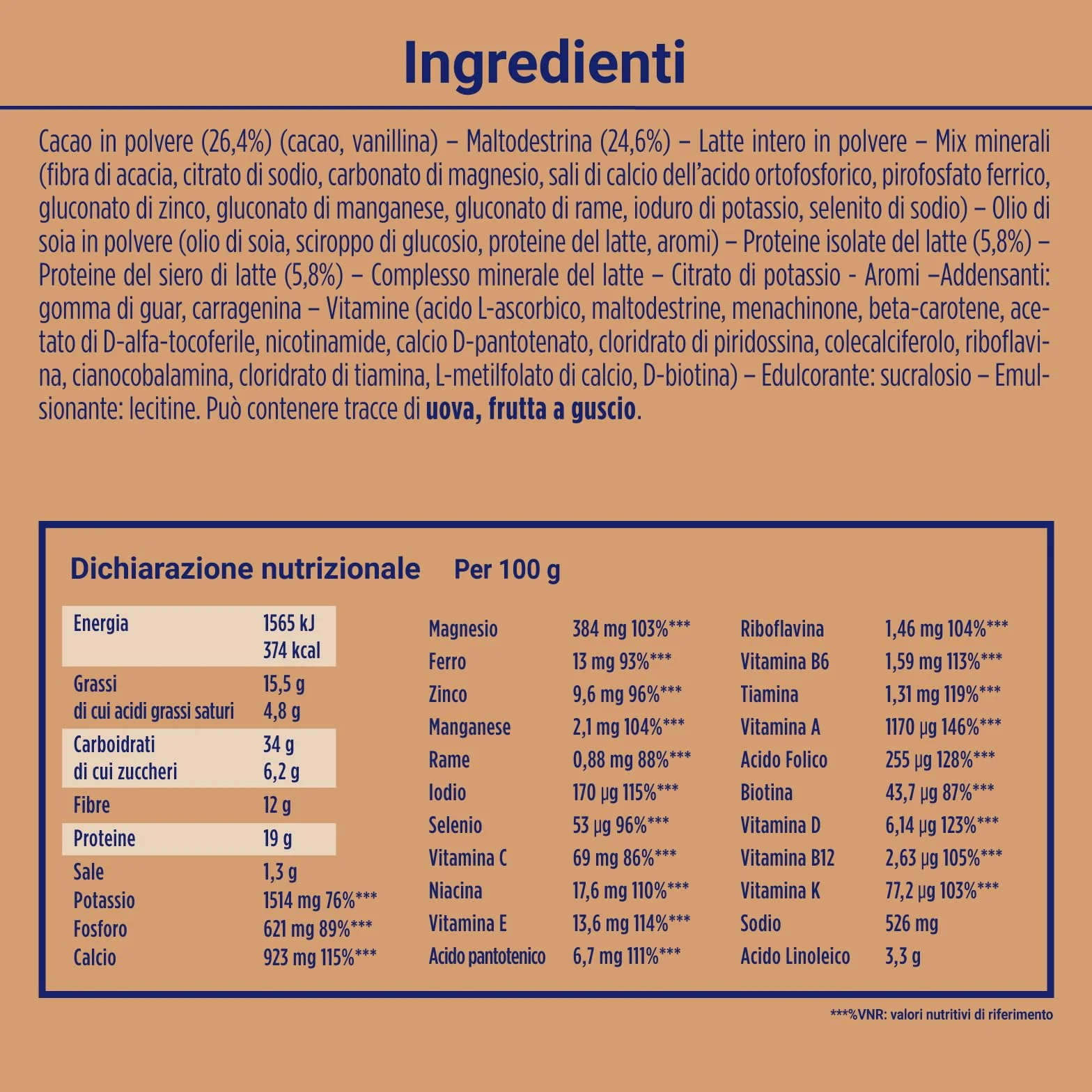 Enervit, Meal Shake Cacao Protein, Sostituto del Pasto, 1pasto=207 kcal, Bevanda Proteica, Gusto Cacao Intenso, 20% di Proteine, Per il Controllo del Peso, 1 Barattolo=12 Pasti