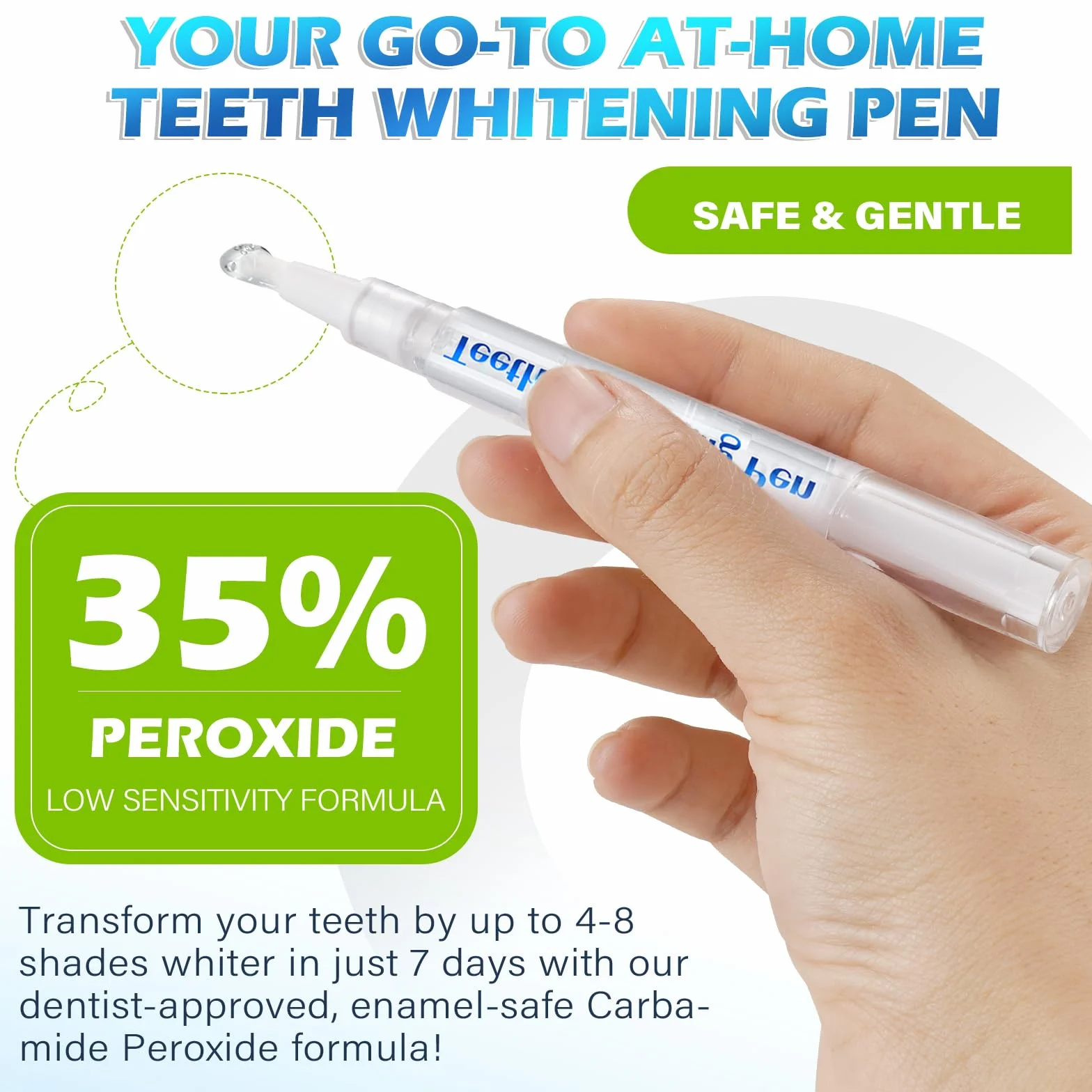 Penna Sbiancante Dei Denti 4-Pack, Gel Sbiancante Dei Denti - Veloce, Delicato, Sicuro Per Smalto, Naturale